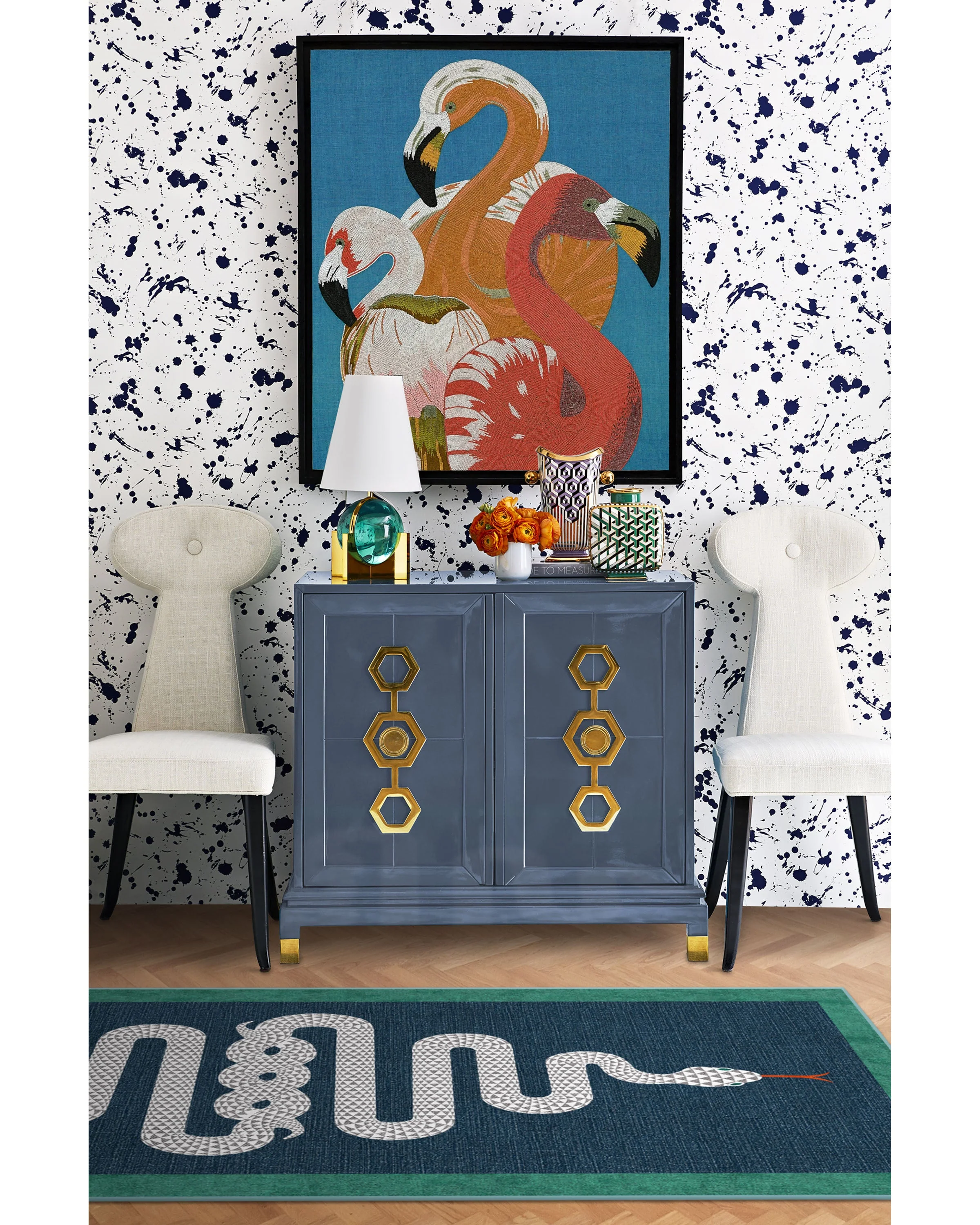 Venom Sapphire Rug by Jonathan Adler