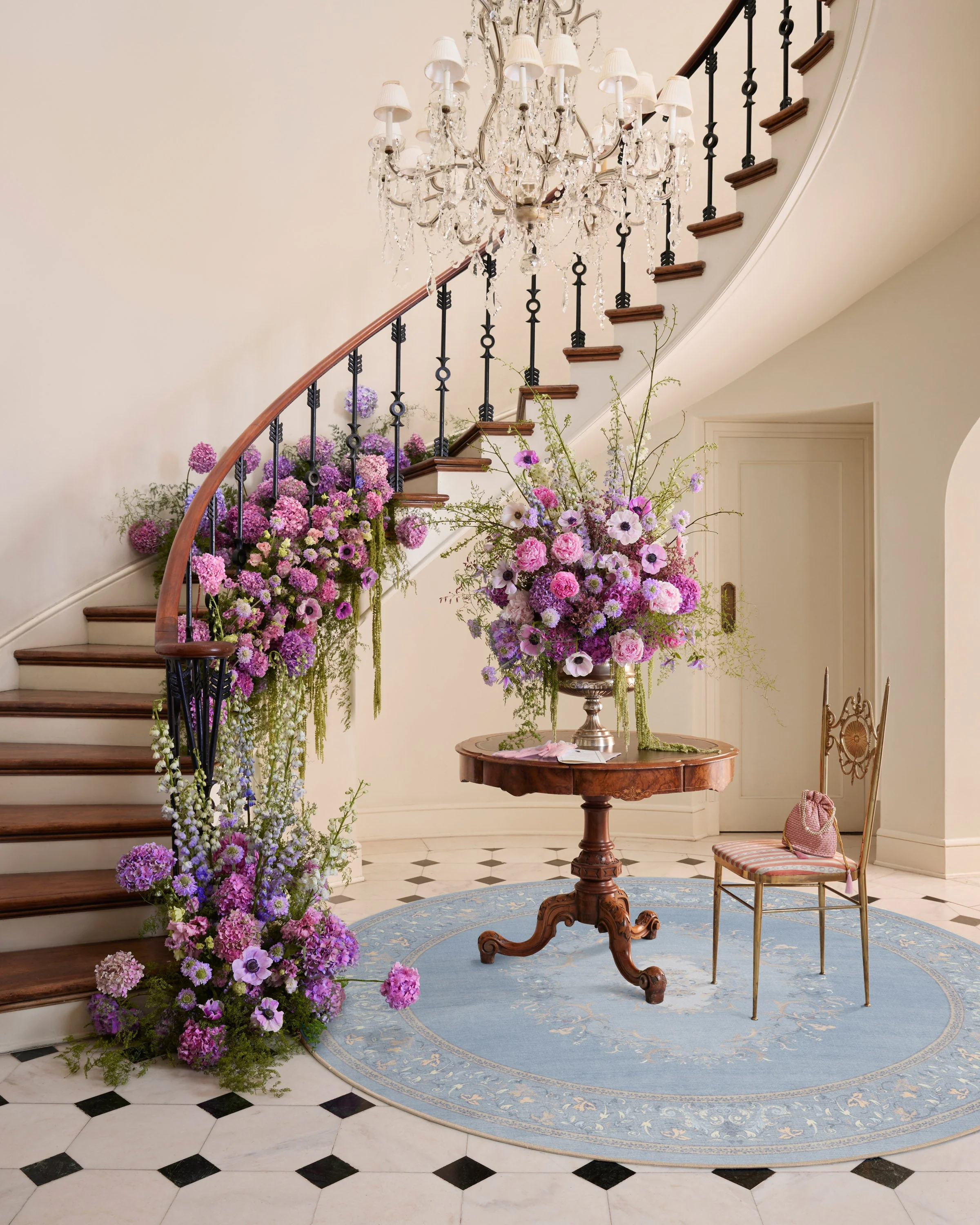 Lady Whistledown Soft Blue Rug by Bridgerton
