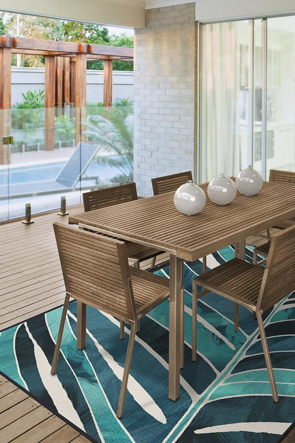 Ombra Teal Outdoor Rug
