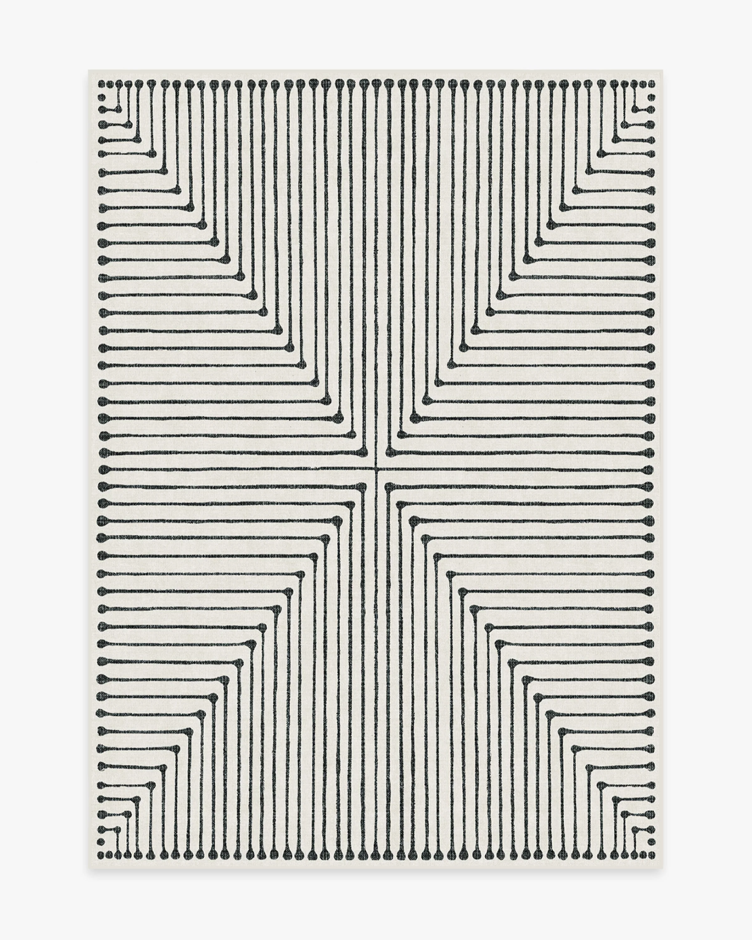 Inkdrop Black & Ivory Flatwoven Rug by Jonathan Adler