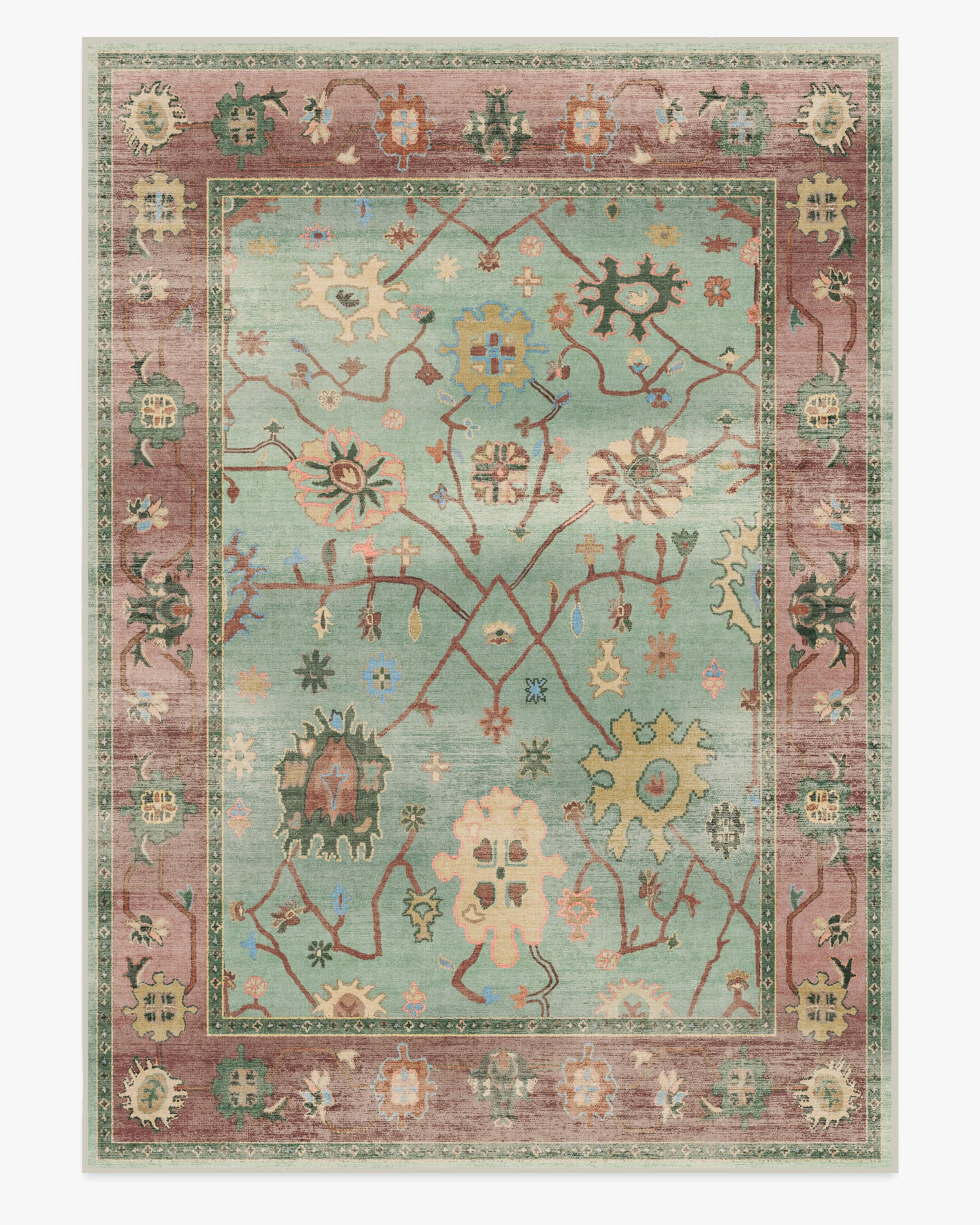 Jemima Sage and Rosewood Flatwoven Rug