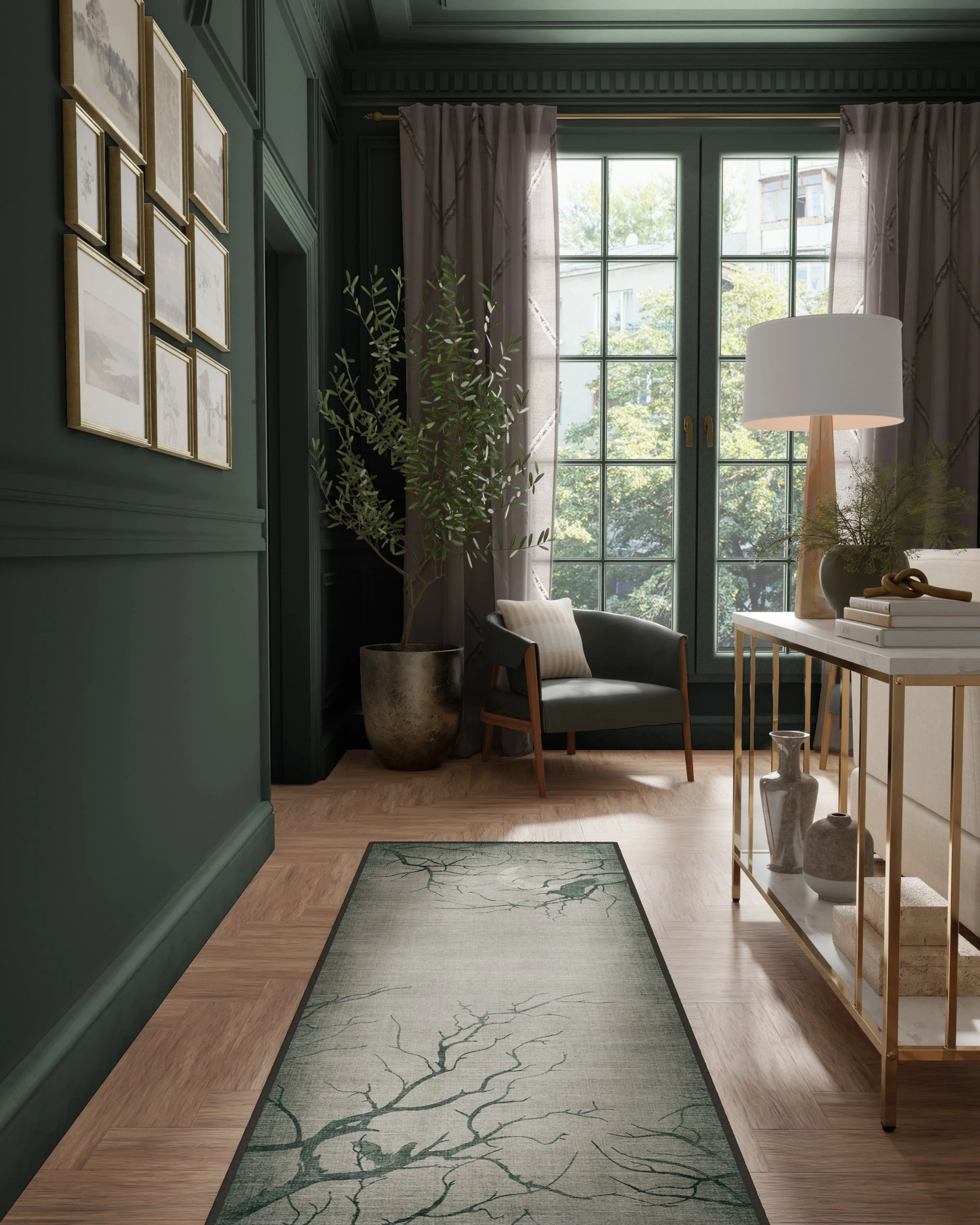 Moonshadows Grey Flatwoven Rug