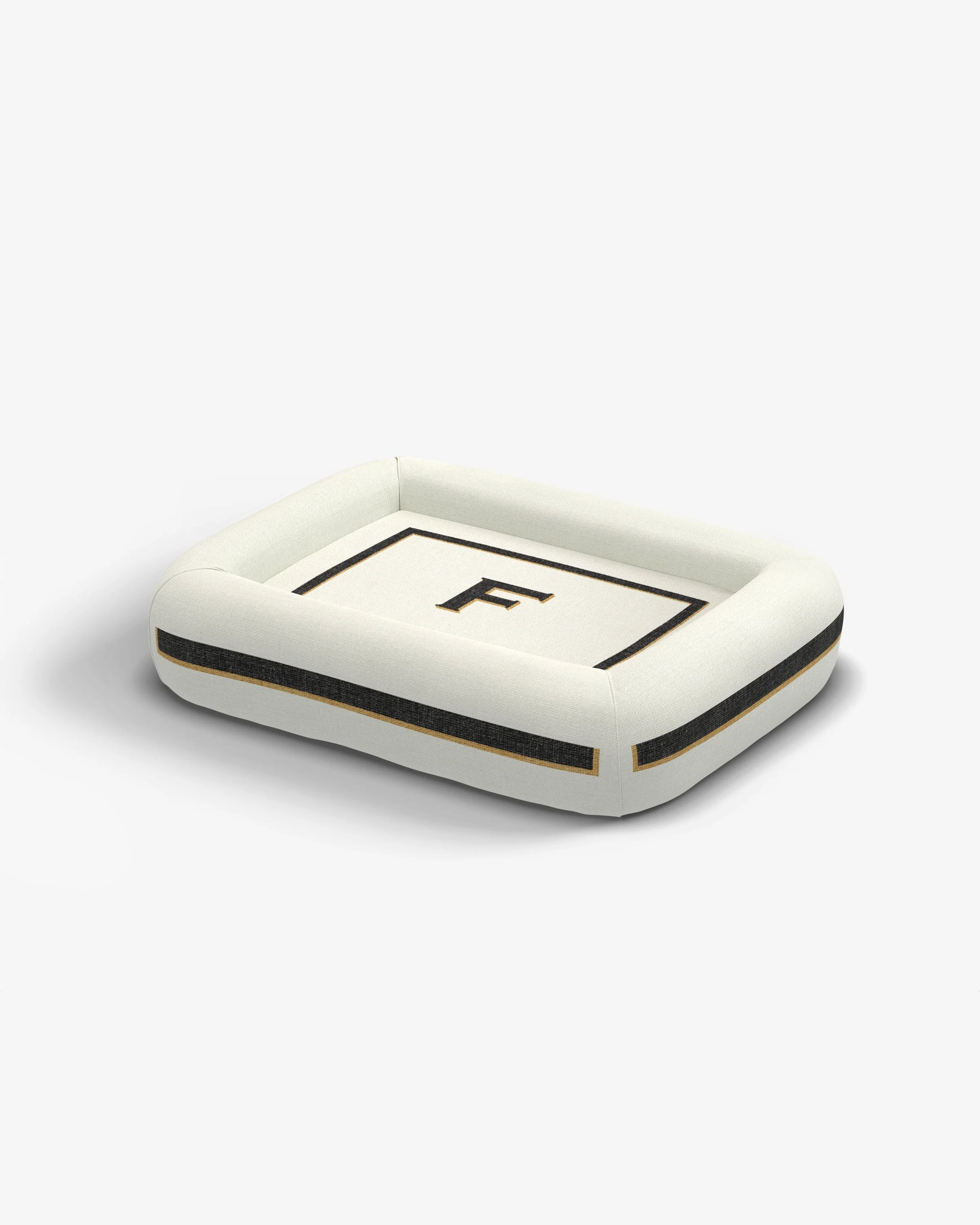 Classic Monogram Ivory Woven Pet Bed, Medium by Jonathan Adler