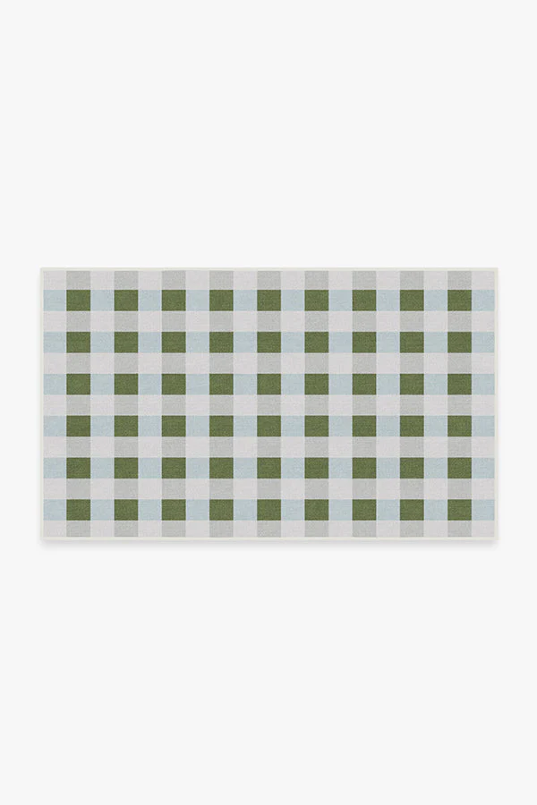 Sutton Moss Green & Blue Flatwoven Rug by The Home Edit