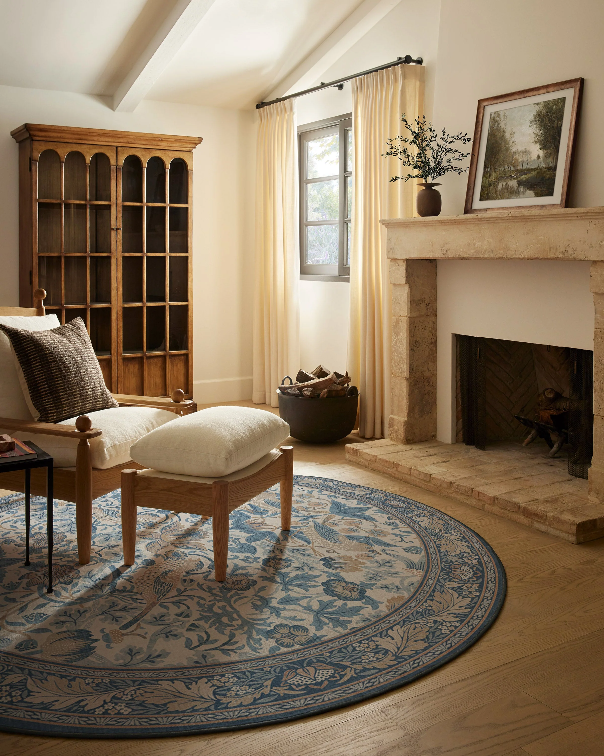 Strawberry Thief Indigo & Ivory Rug by Morris & Co.