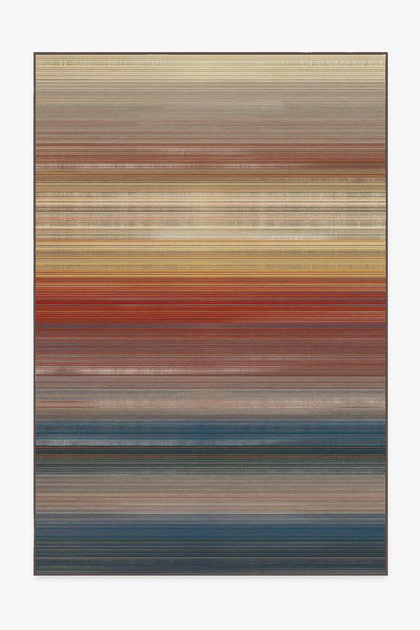 Linear Striped Multicolor Rug