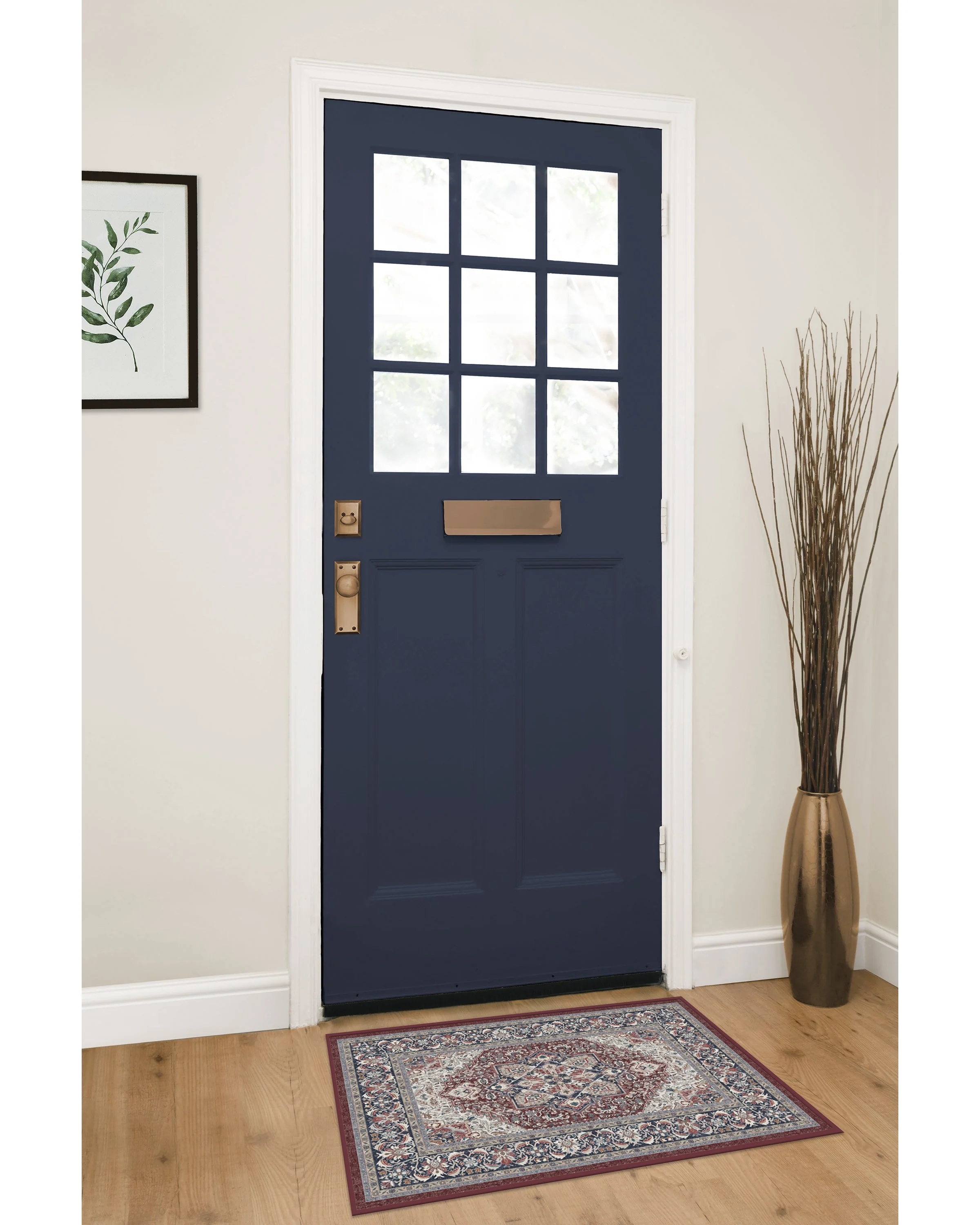 Hendesi Heriz Bordeaux Flatwoven Rug