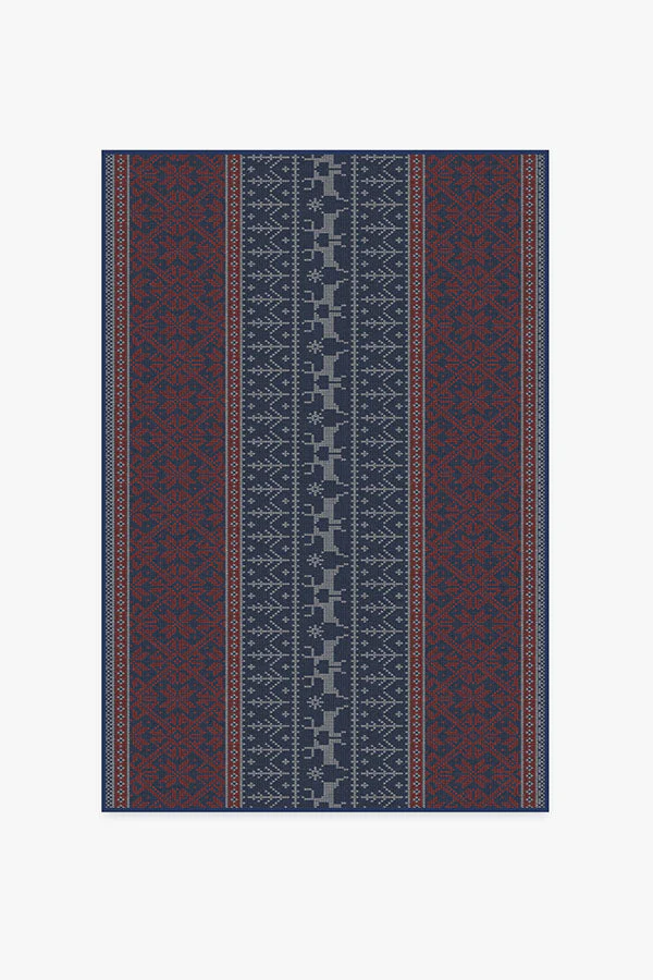 Fair Isle Red Flatwoven Rug