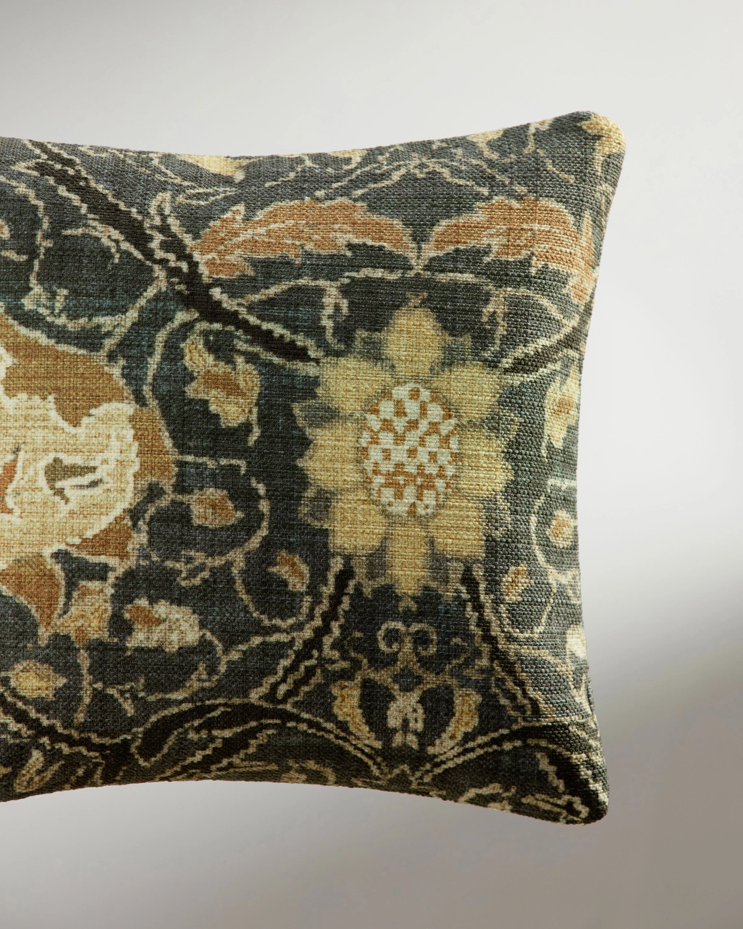 Montreal Charcoal Woven Lumbar Throw Pillow by Morris & Co.