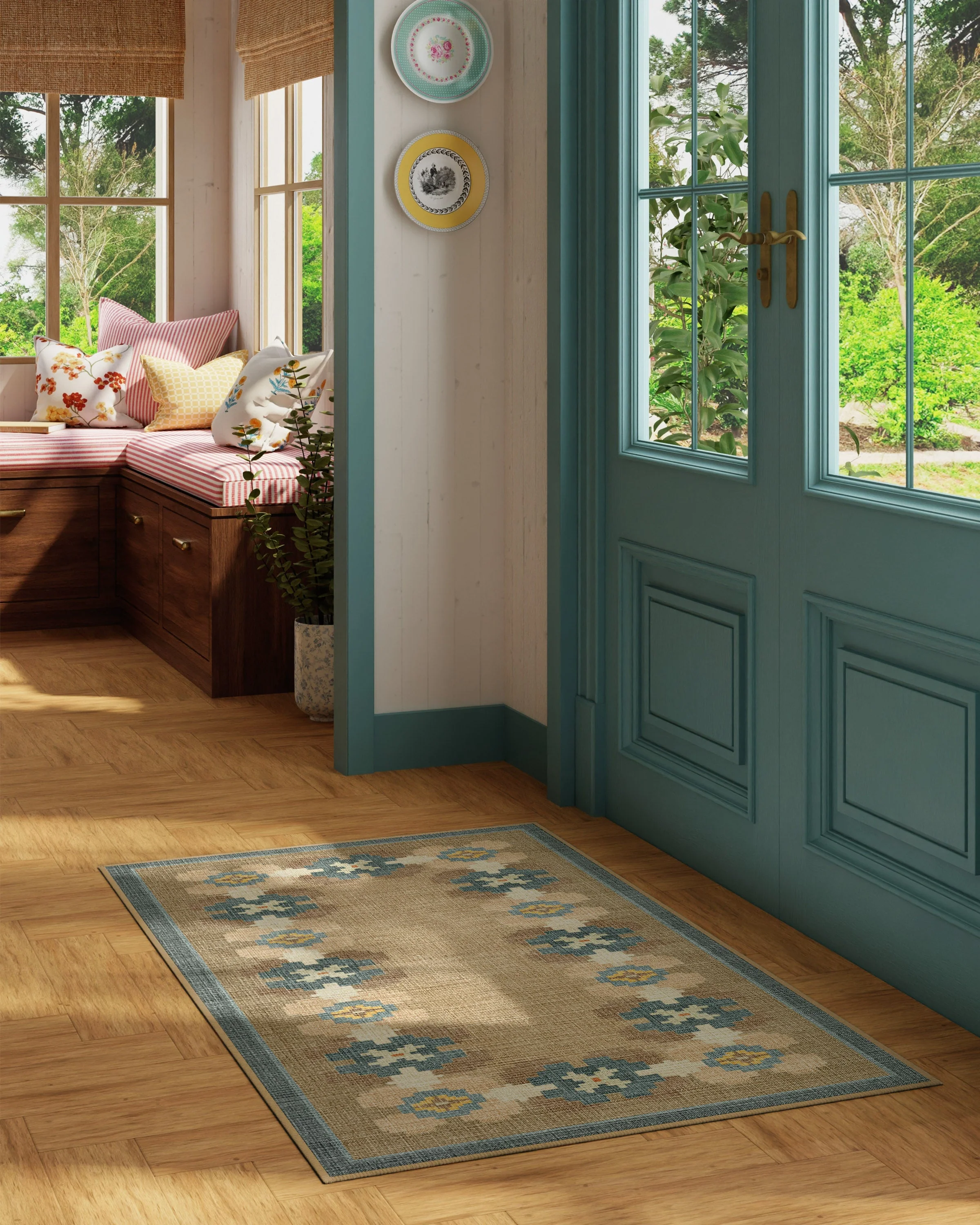 Aster Soft Blue Re-Jute Rug