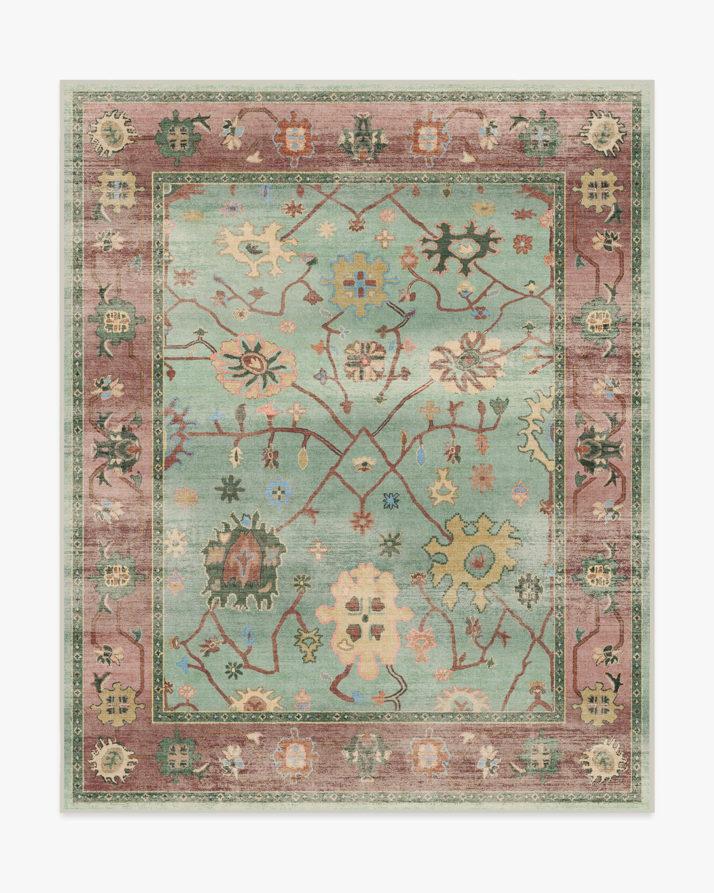 Jemima Sage and Rosewood Flatwoven Rug