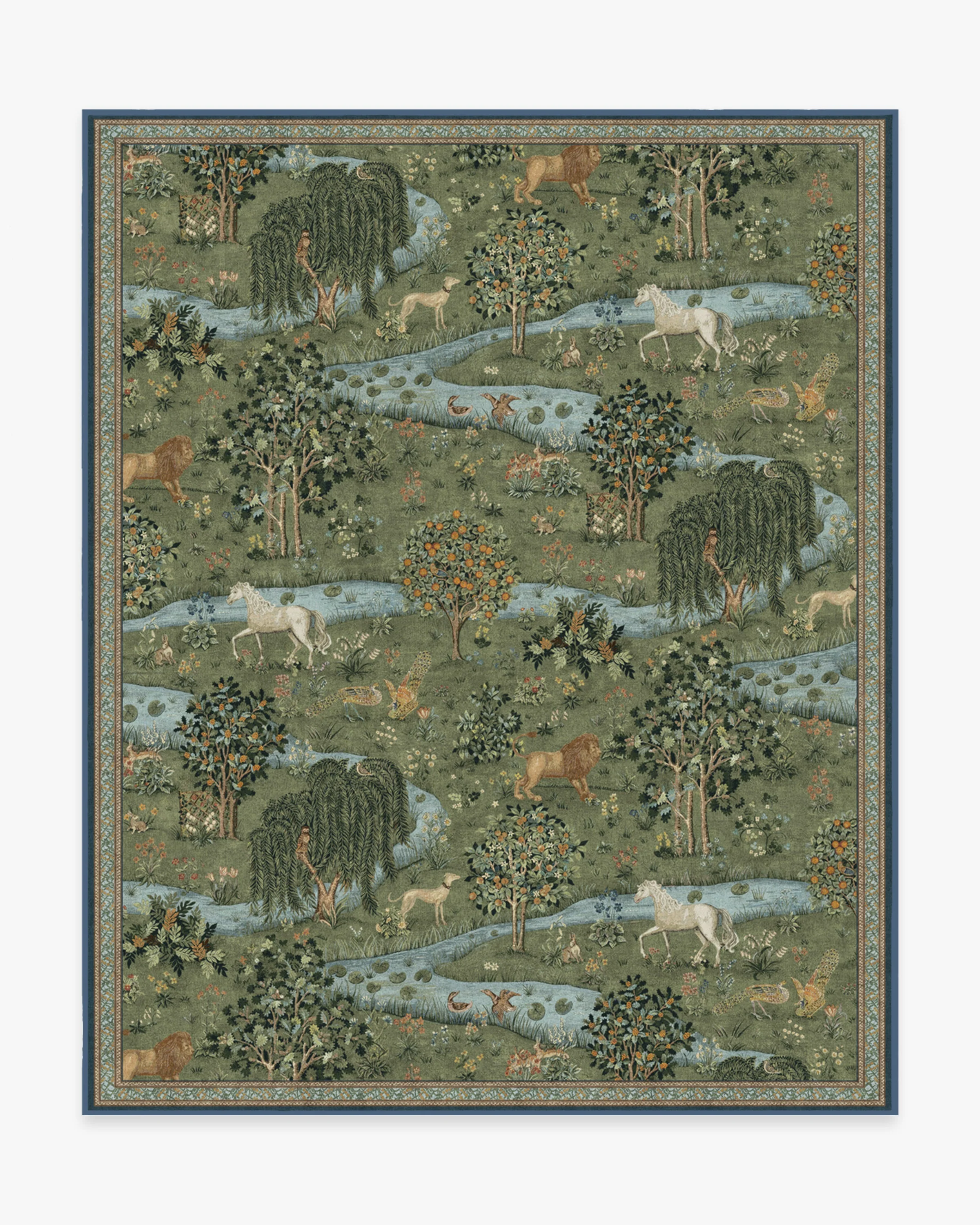 Owl & Willow Green Flatwoven Rug by Morris & Co.