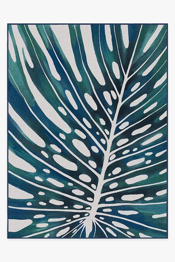 Panama Teal Blue Outdoor Rug