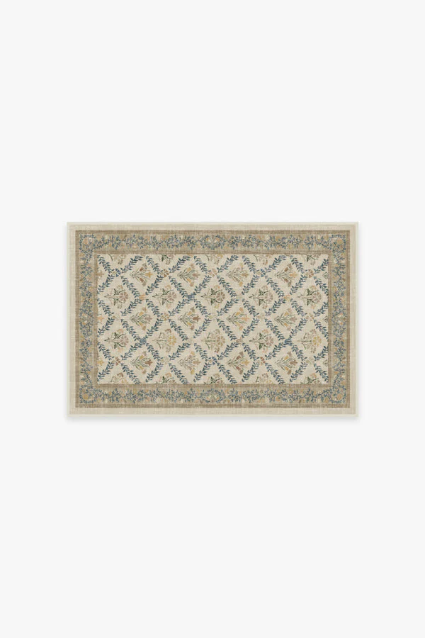 Bellflowers Ivory & Gold Rug by Morris & Co.