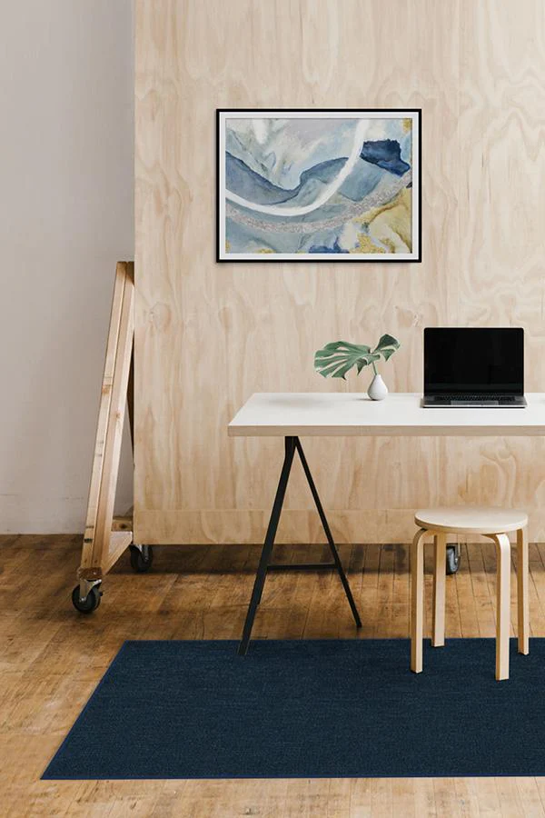 Heathered Solid Navy Flatwoven Rug