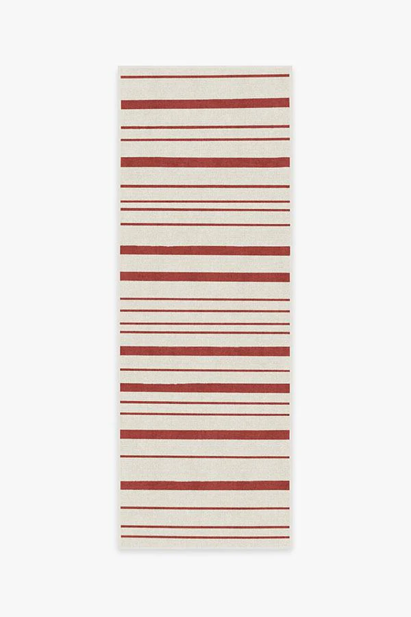 Hudson Stripe Red Flatwoven Rug