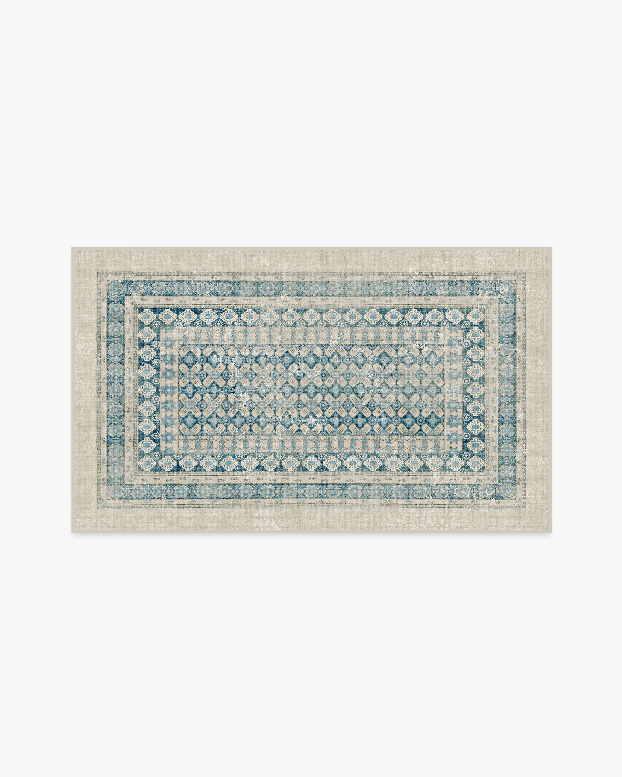 Cyrus Neutral & Blue Flatwoven Rug