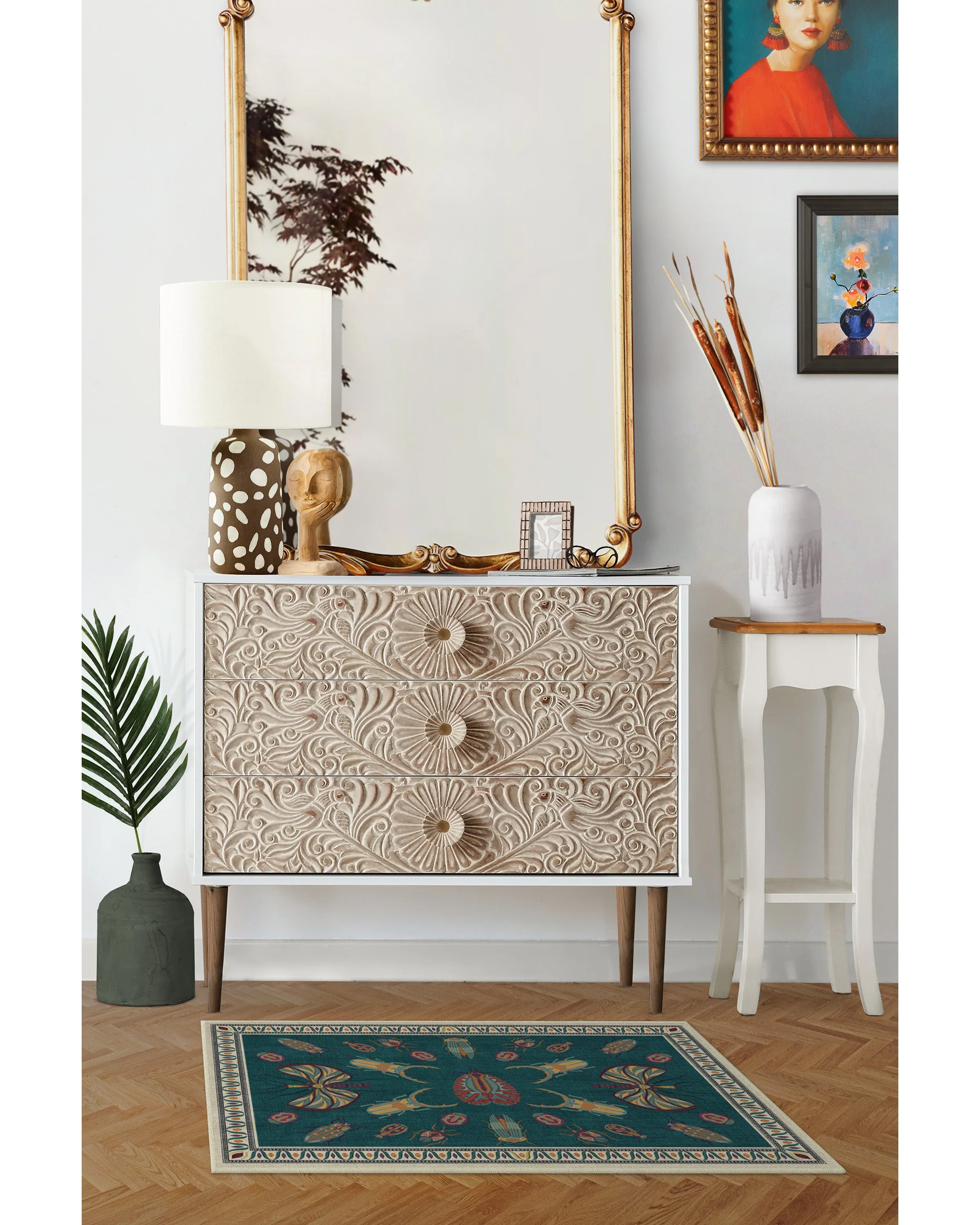 Flutterby Flatwoven Rug by Iris Apfel