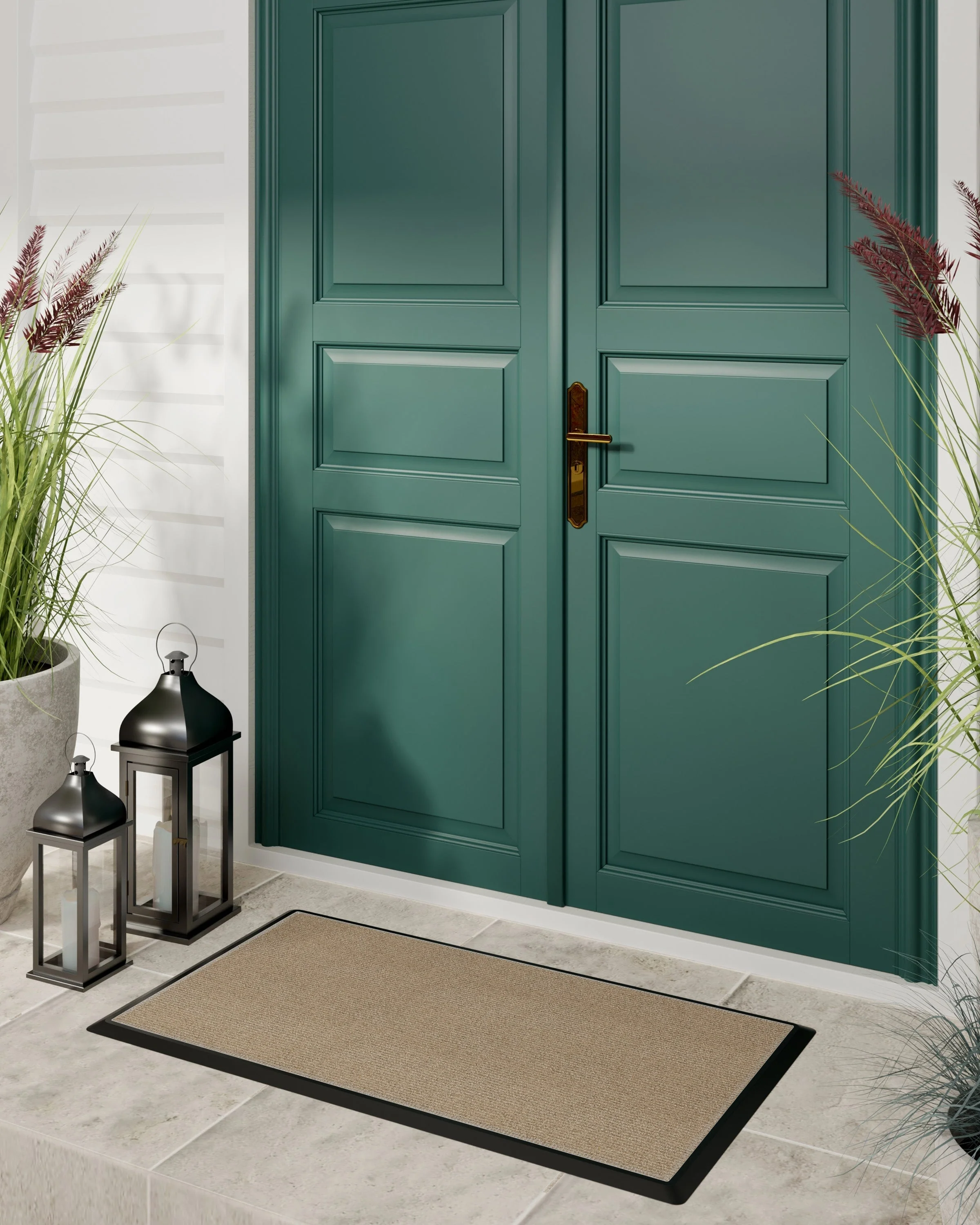 Looped Solid Light Coir Large Doormat