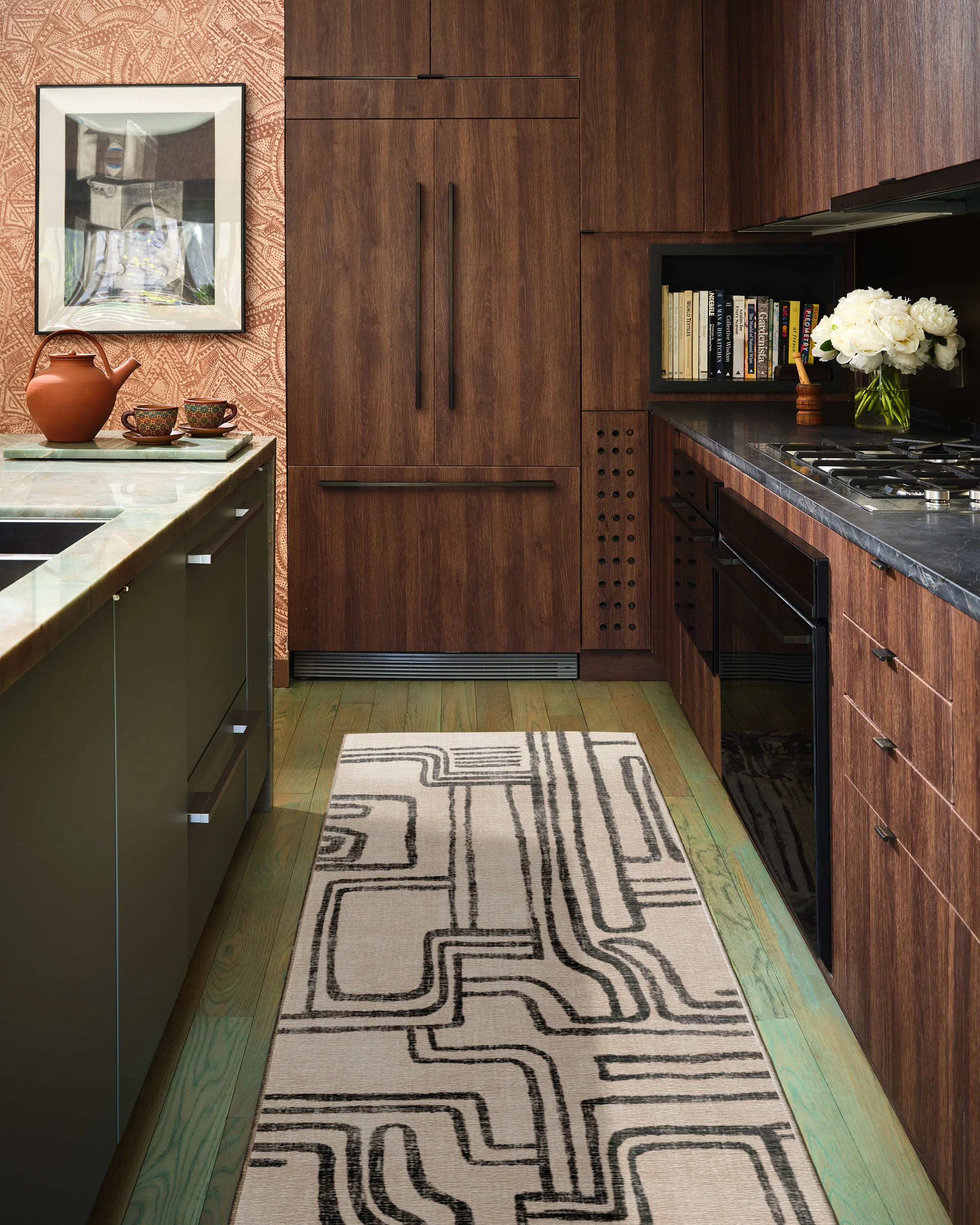 Kassena Black & Ivory Flatwoven Rug by Malene Barnett