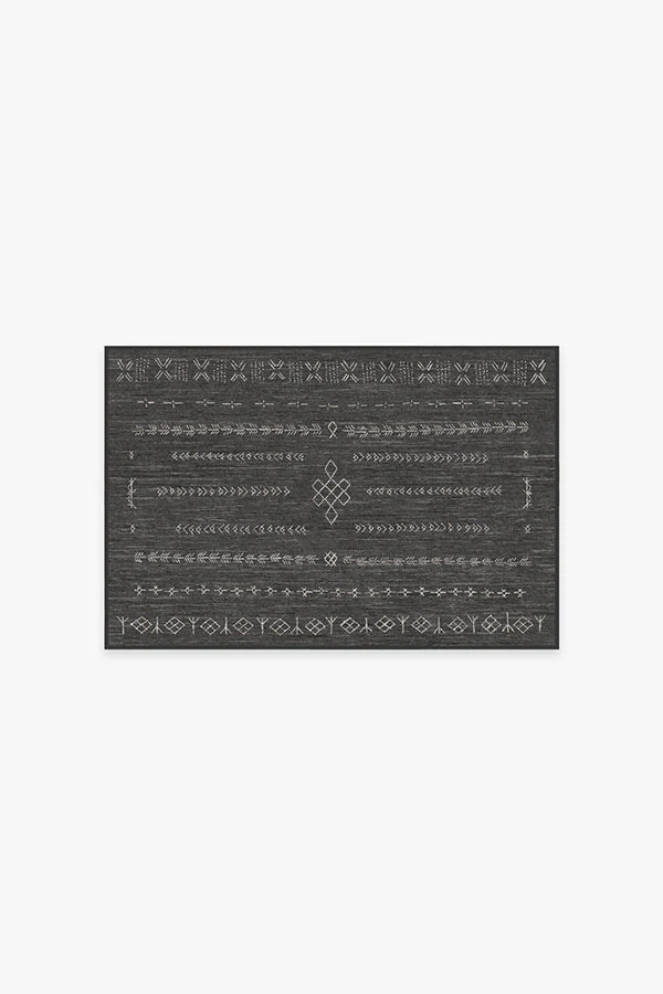 Astrid Soft Black Flatwoven Rug