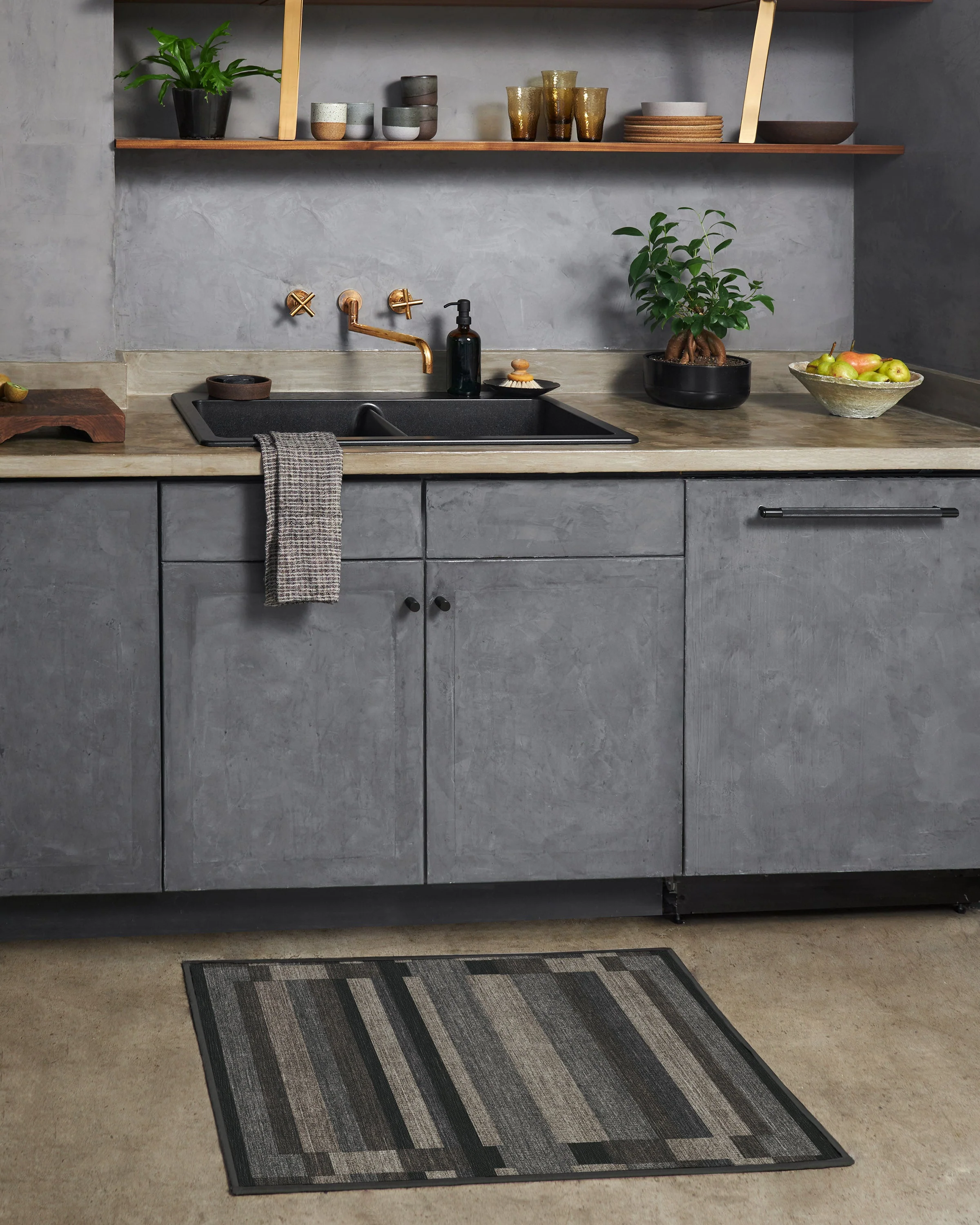 Paris Tonal Grey Flatwoven Rug by Michael Michalsky