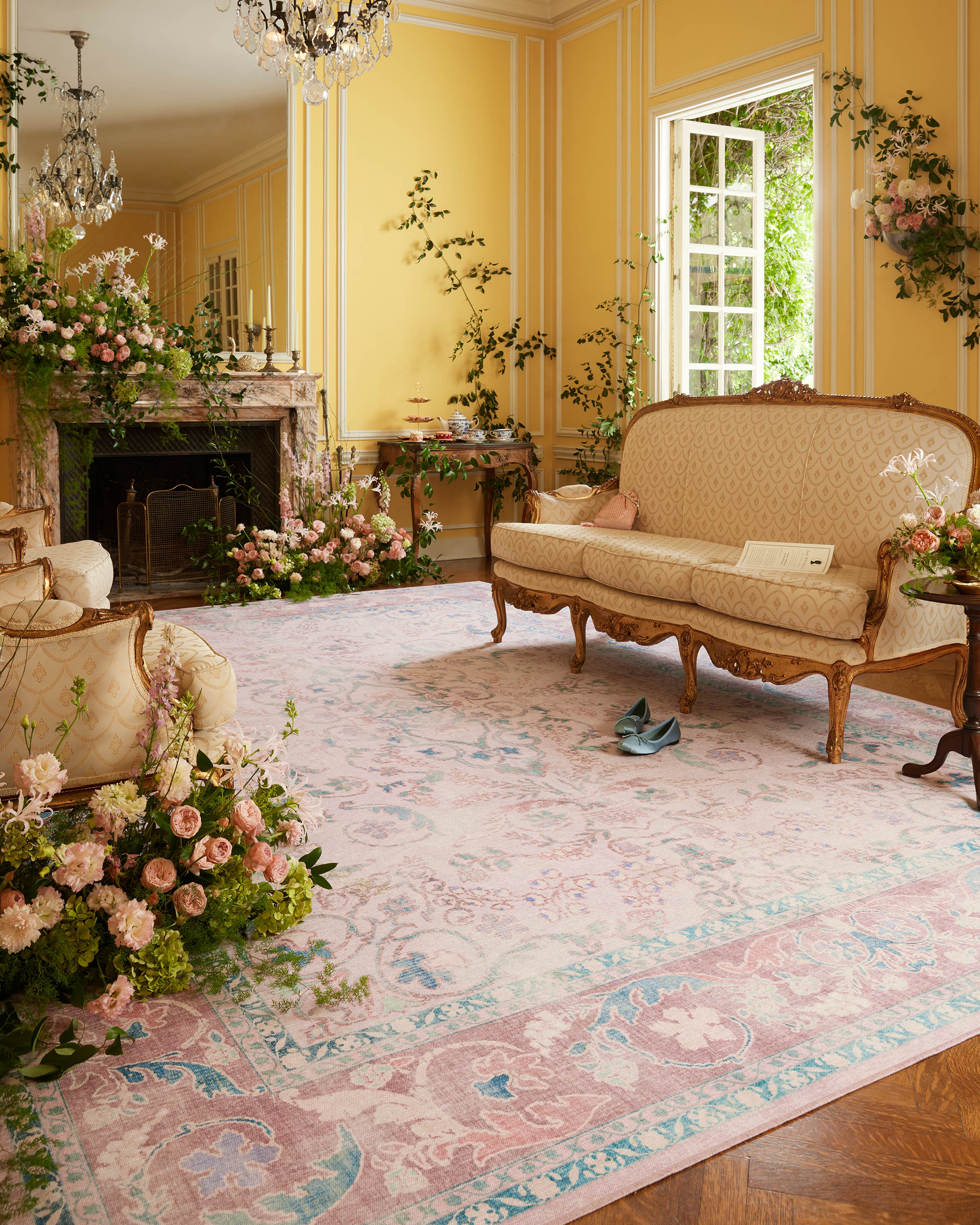 Fit For A Queen Soft Rose Rug by Bridgerton