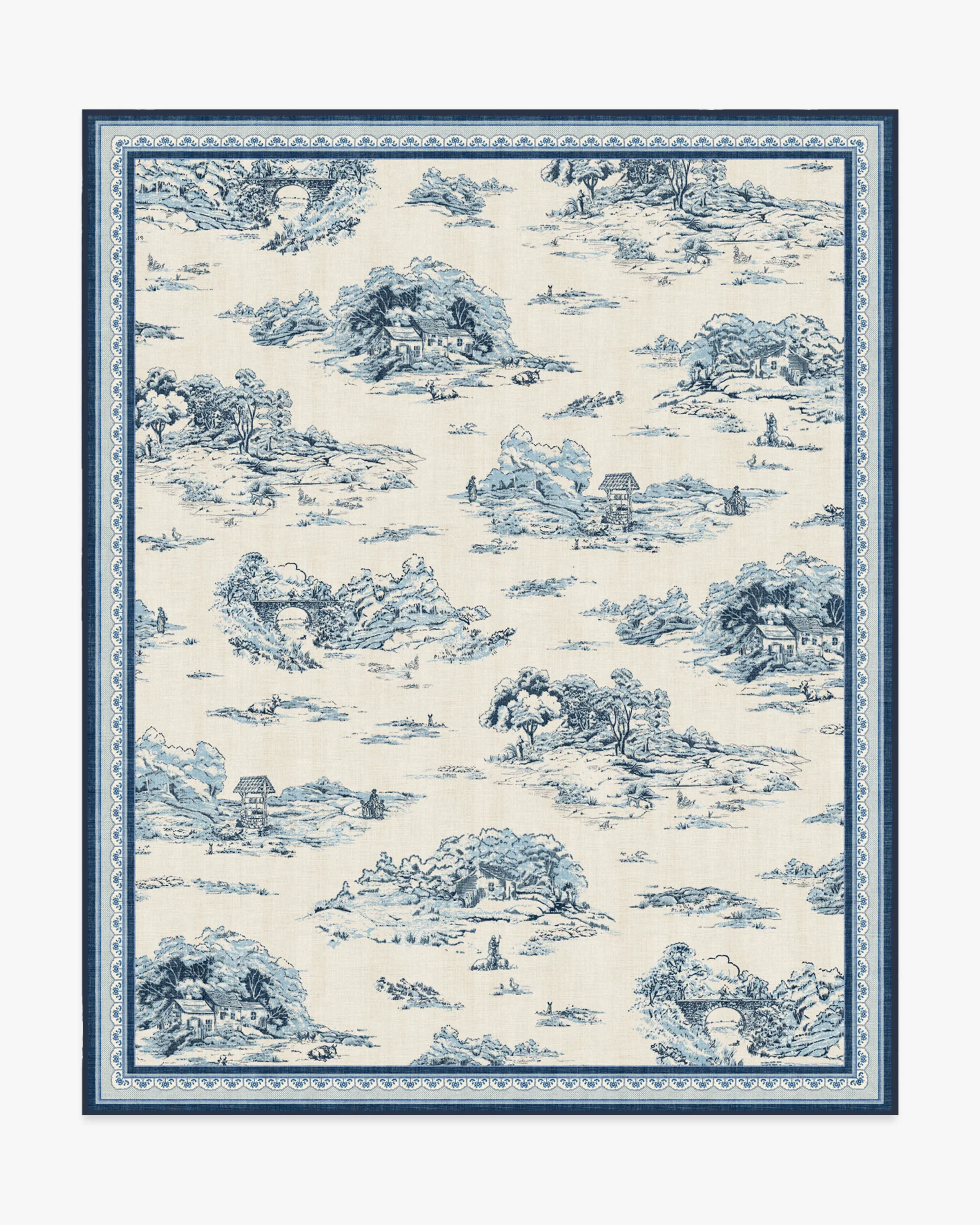 Provence Toile Delft Blue Rug