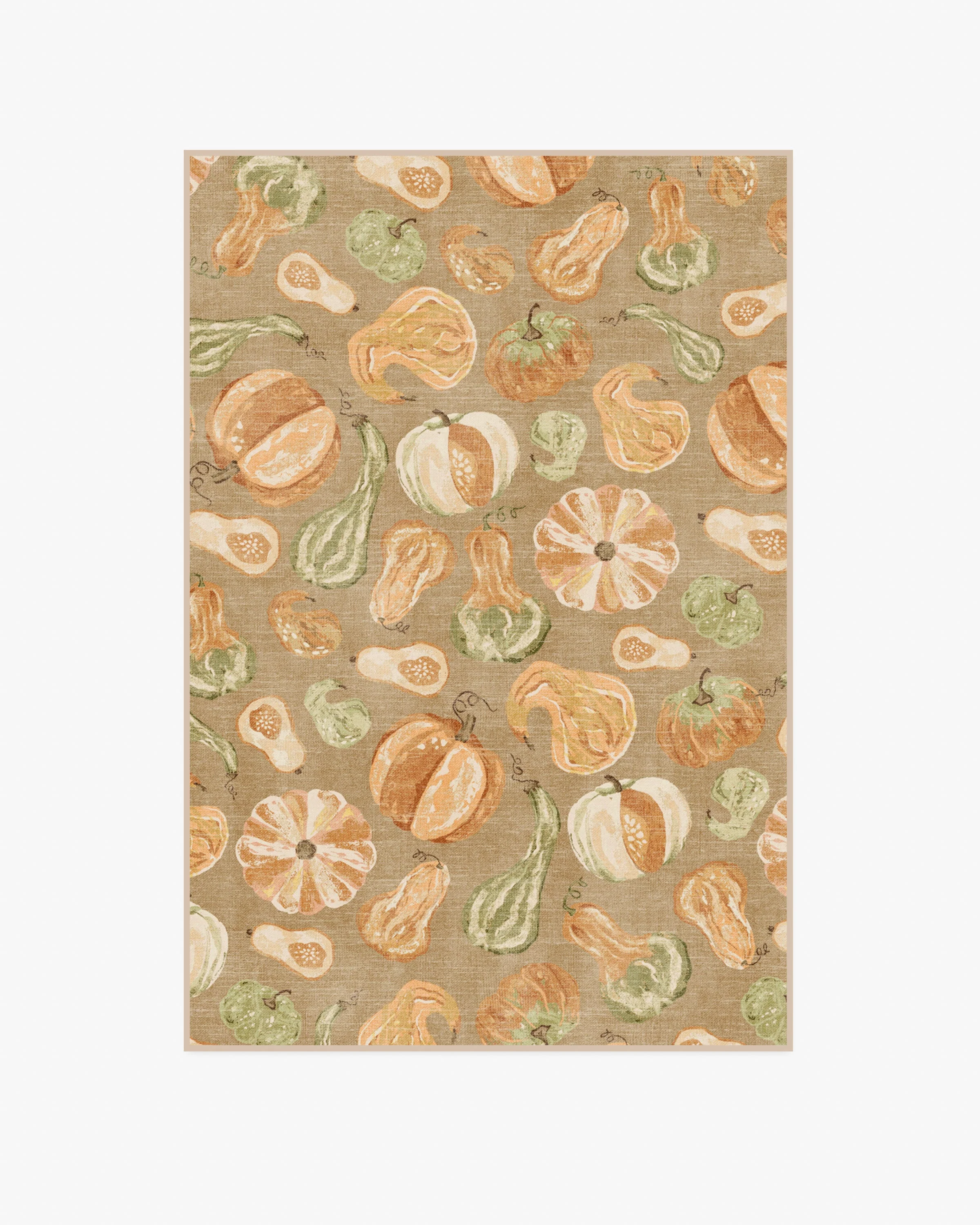 Harvest Veggies Orange & Green Flatwoven Rug
