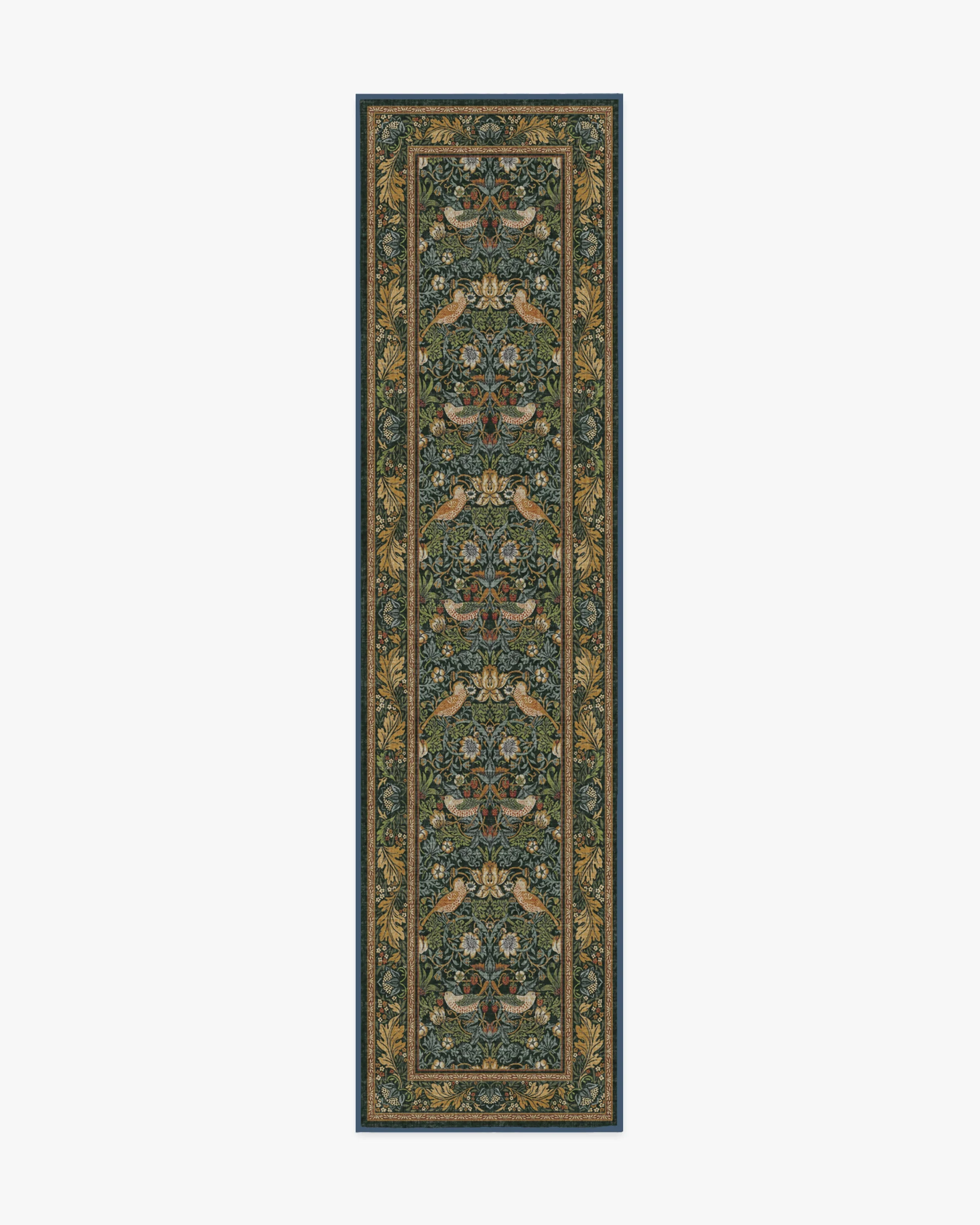 Strawberry Thief Indigo Flatwoven Rug by Morris & Co.