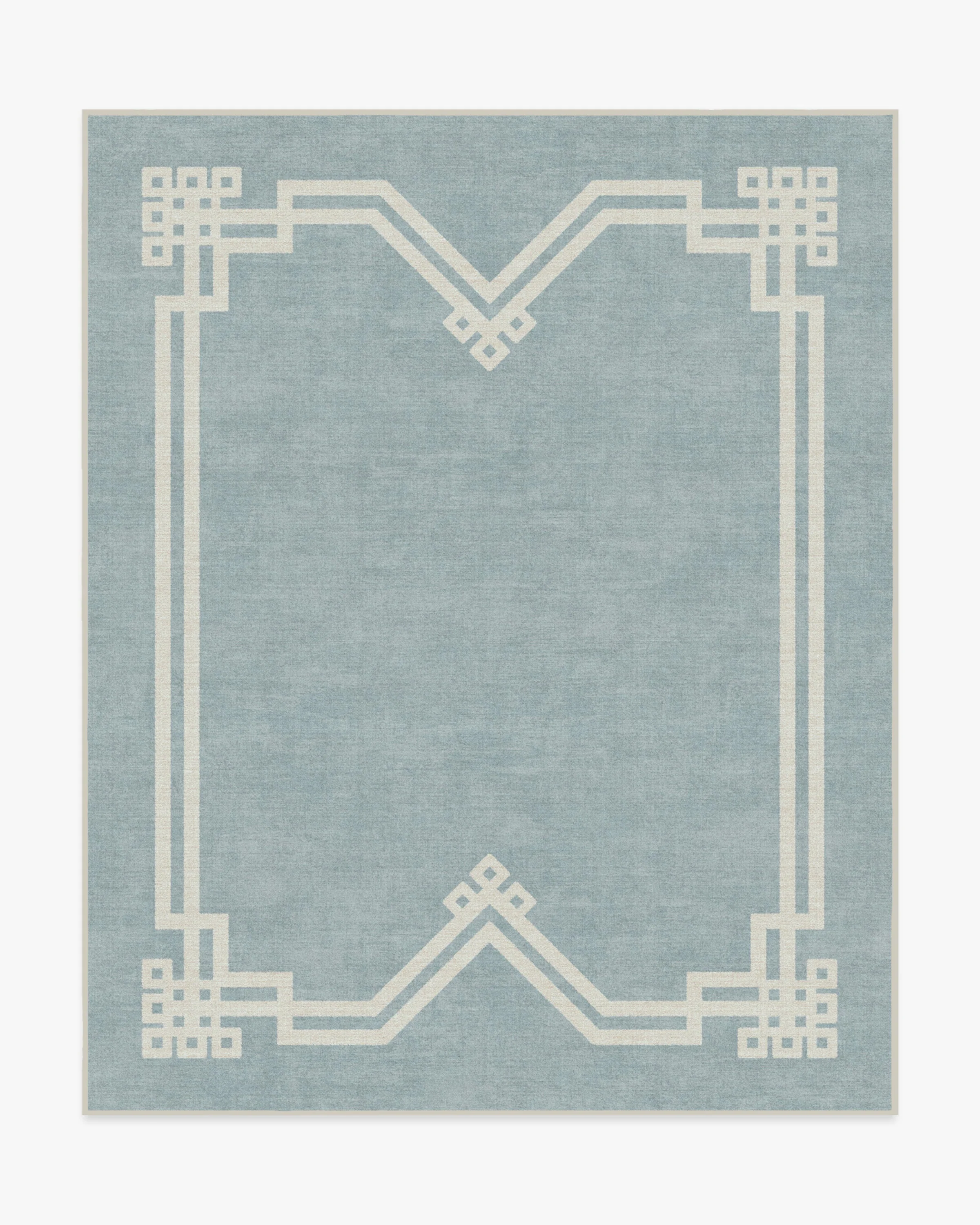 Chrysler Border Chambray Blue Rug by The Hiltons