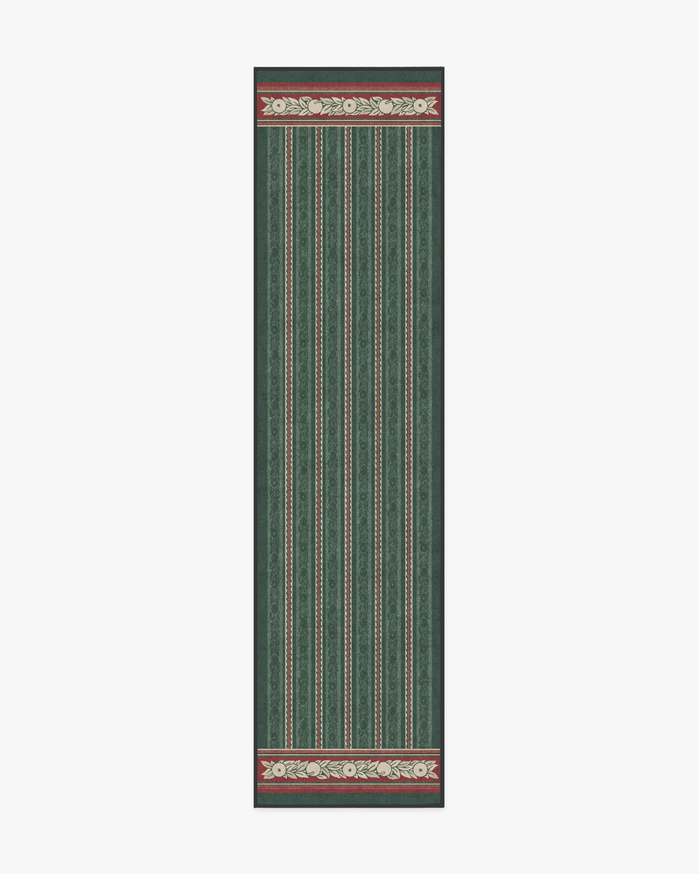 Fruit Stripe Spruce Green Flatwoven Rug by Morris & Co.