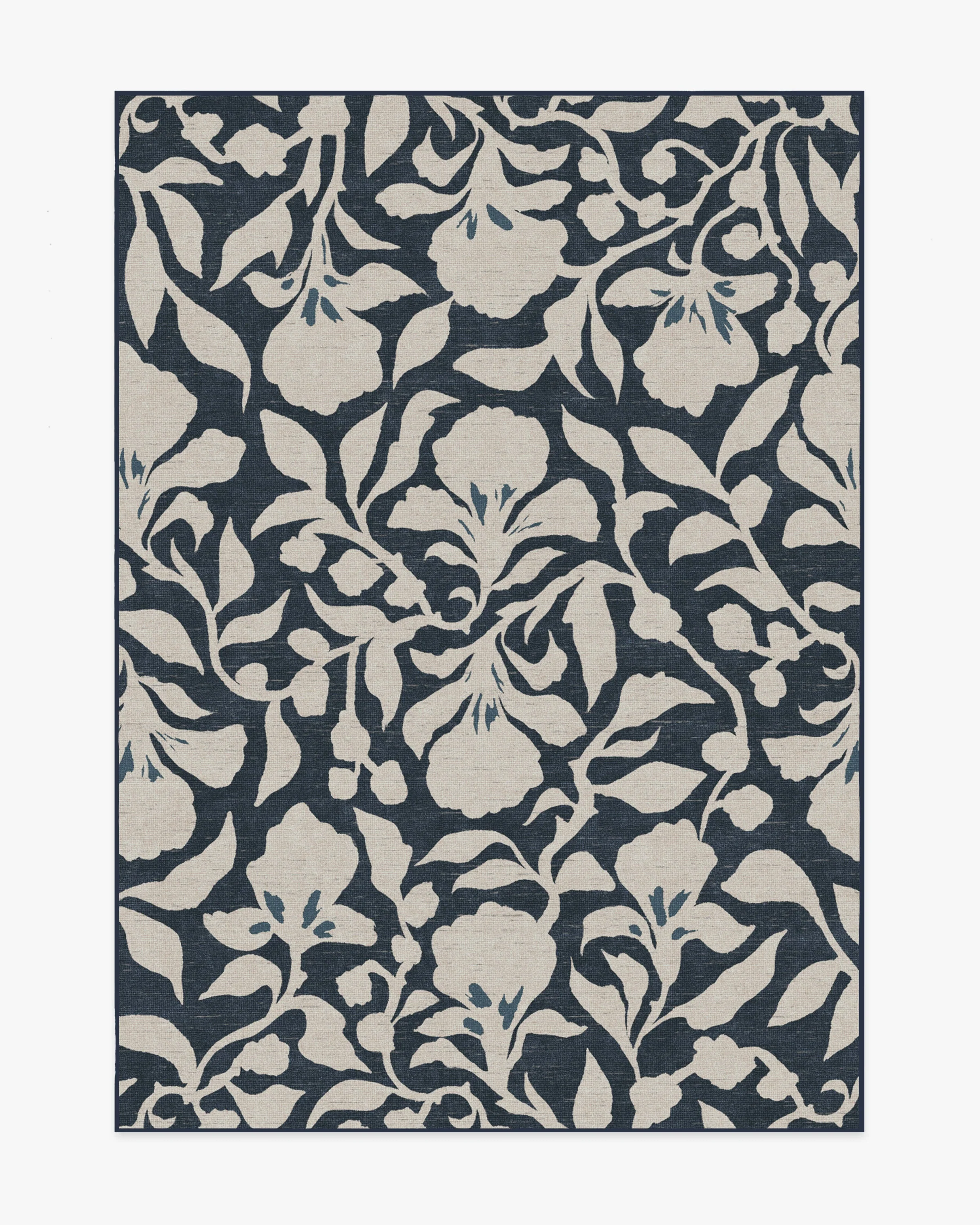 Flora Ink Blue & Ivory Flatwoven Rug by The Hiltons
