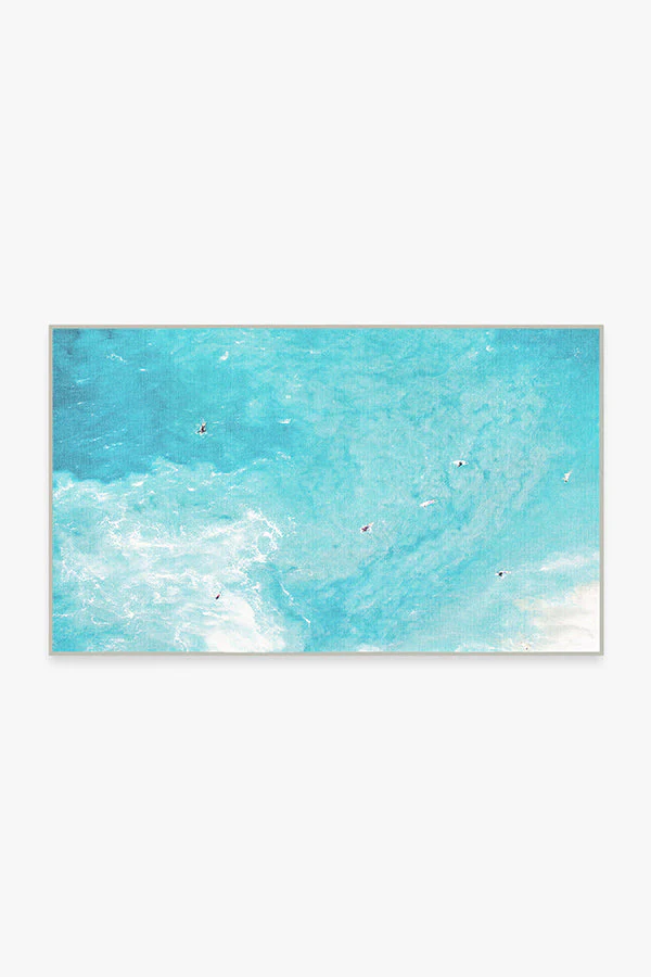 Surfers Ocean Blue Outdoor Rug by Gray Malin