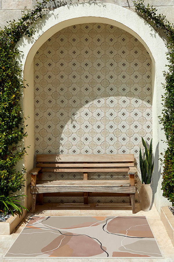 Petra Copper Rose Outdoor Rug