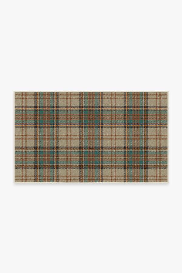 Dress Stewart Tartan Khaki Flatwoven Rug