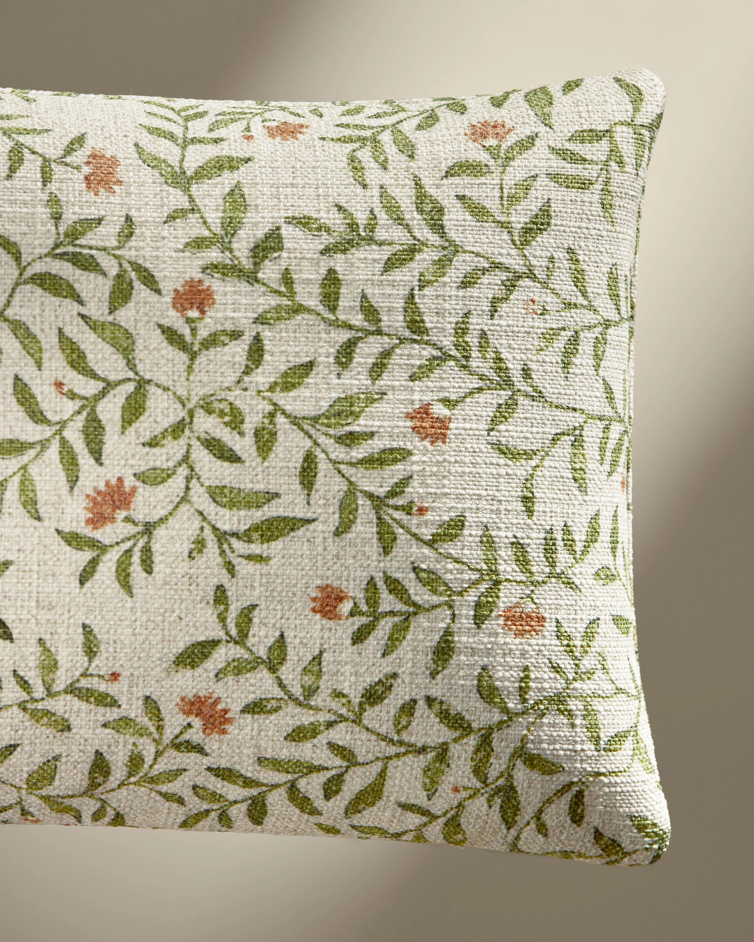Waverly Natural & Green Woven Throw Pillow