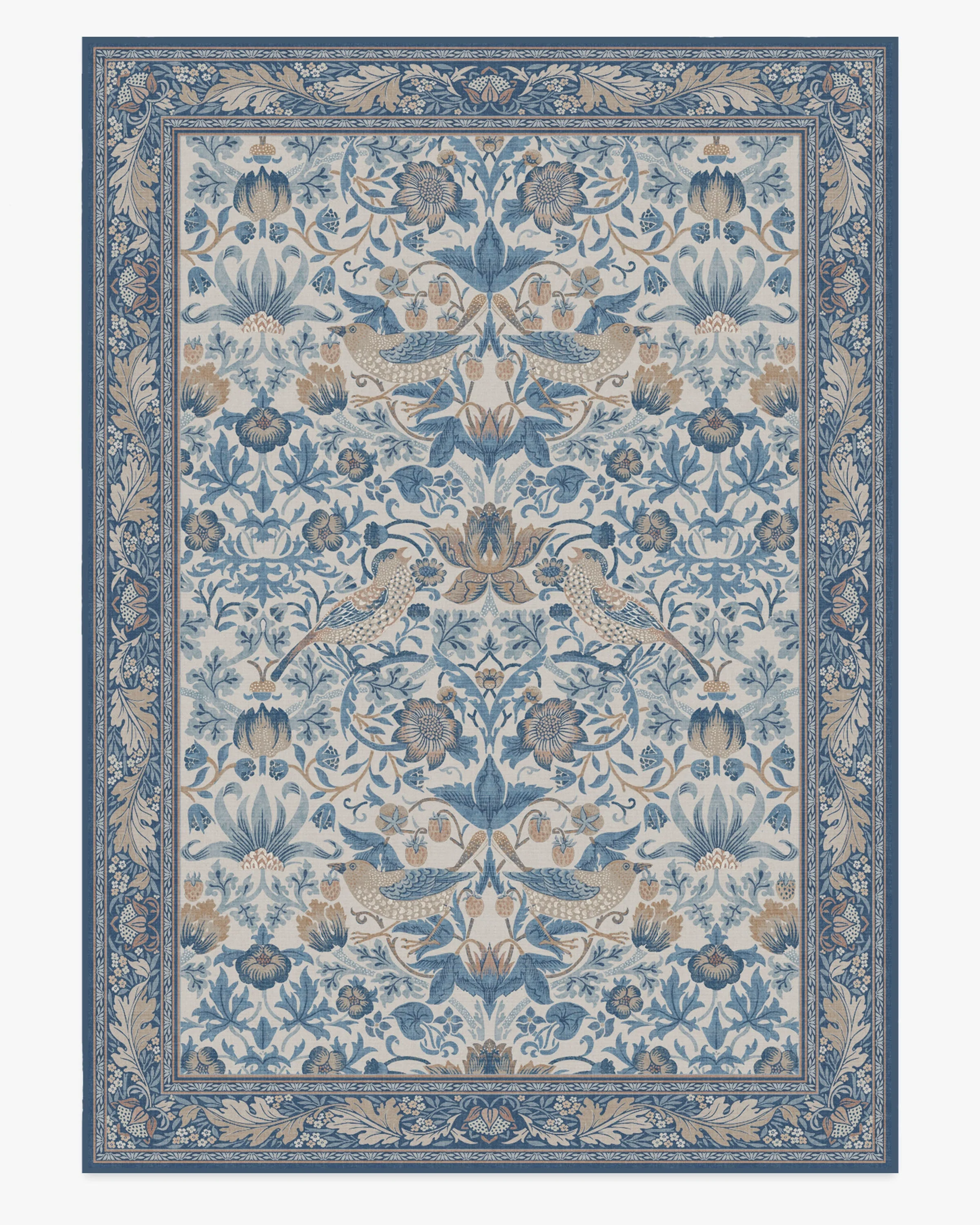 Strawberry Thief Indigo & Ivory Rug by Morris & Co.