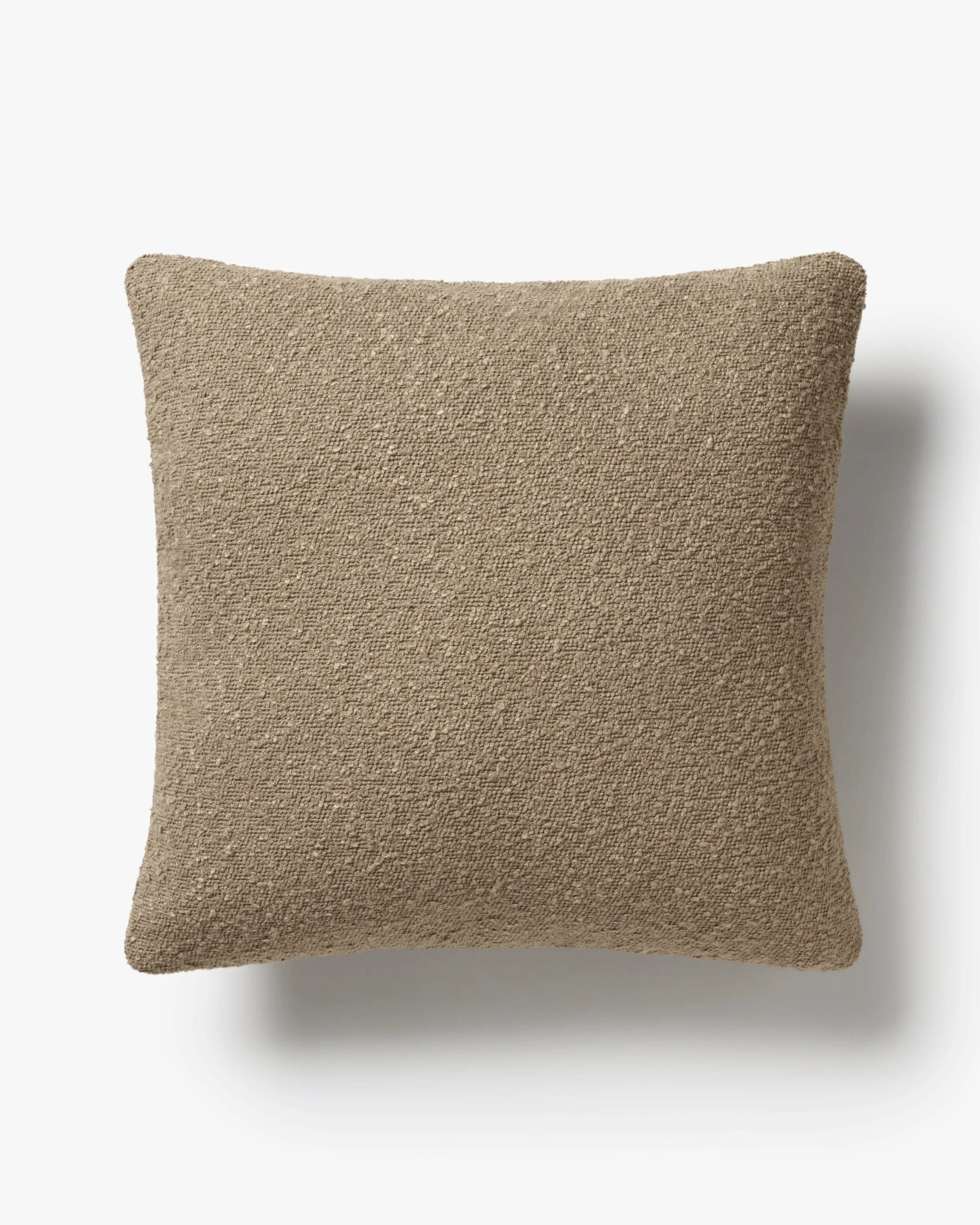 Warm Taupe Boucle Throw Pillow
