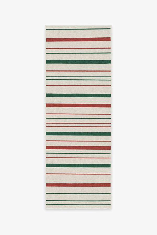 Hudson Stripe Red & Green Rug