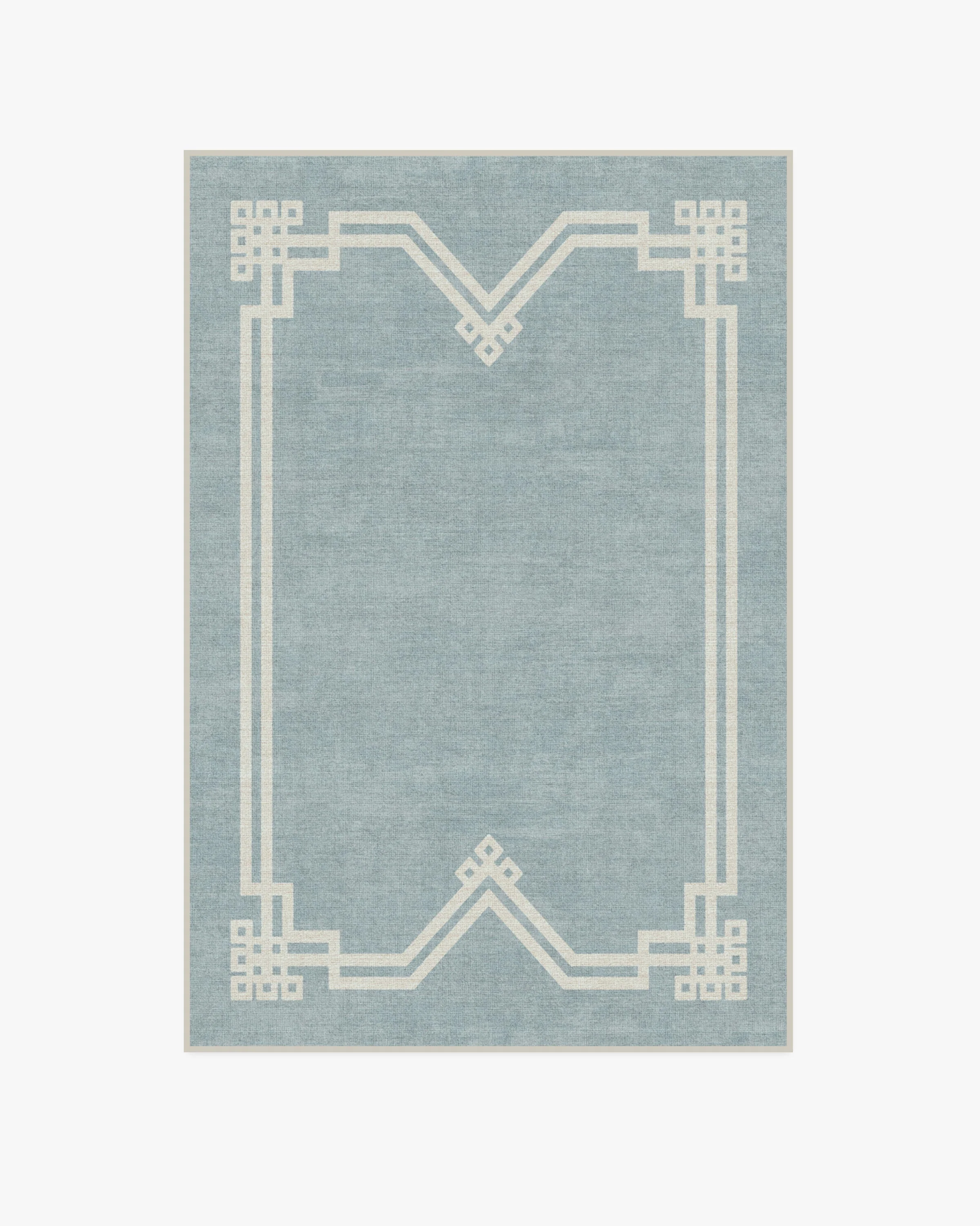 Chrysler Border Chambray Blue Rug by The Hiltons