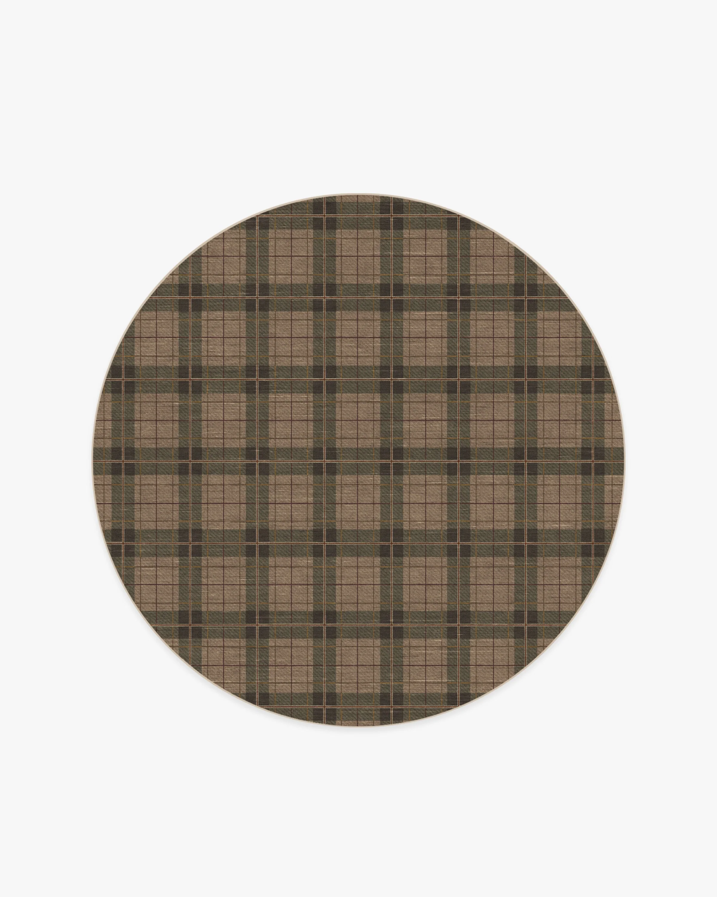 Alfie Plaid Natural & Green Flatwoven Rug