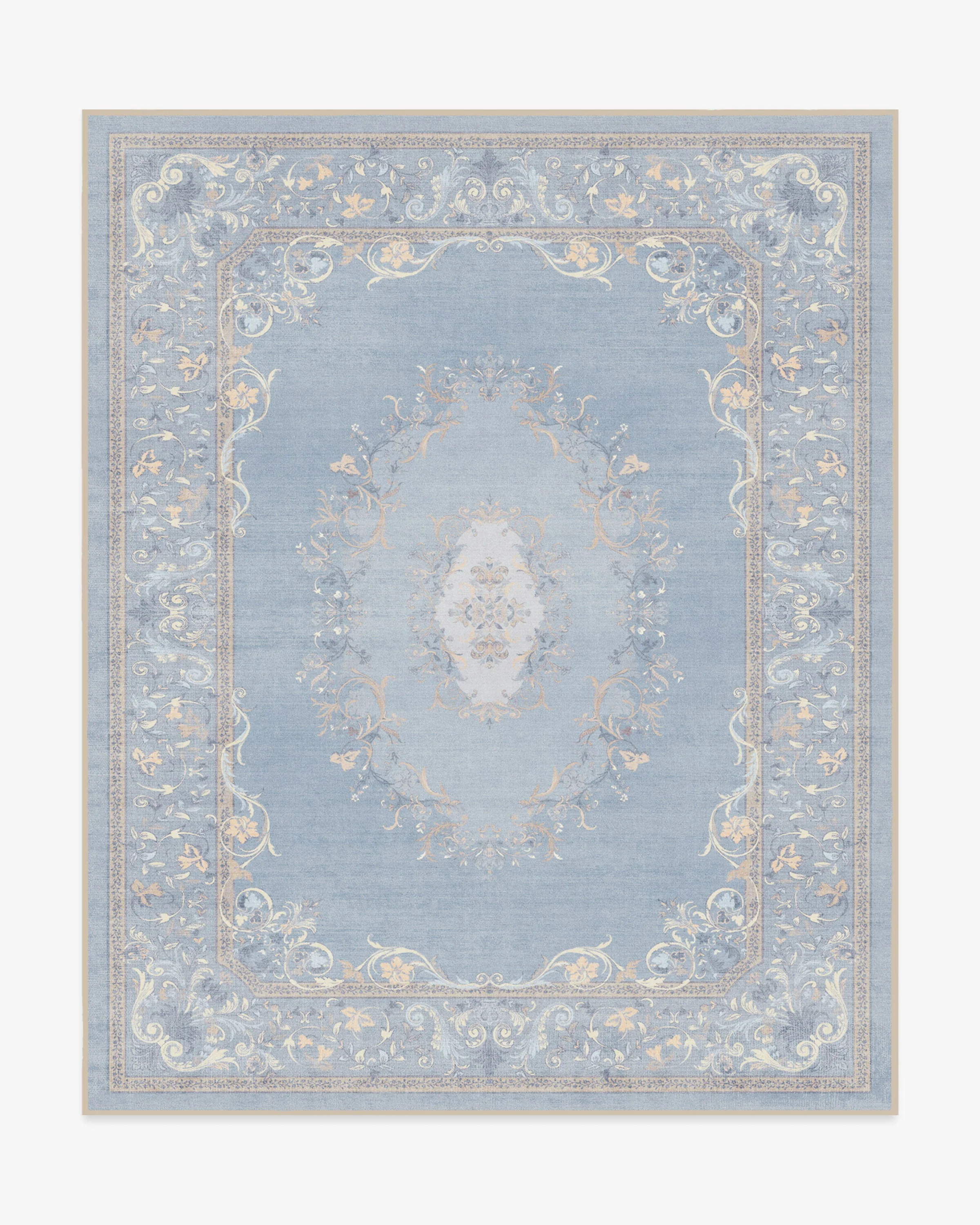 Lady Whistledown Soft Blue Flatwoven Rug by Bridgerton