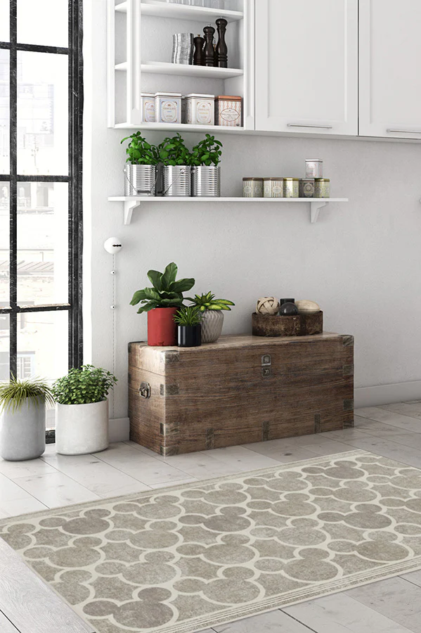 Mickey Trellis Ash Grey Flatwoven Rug
