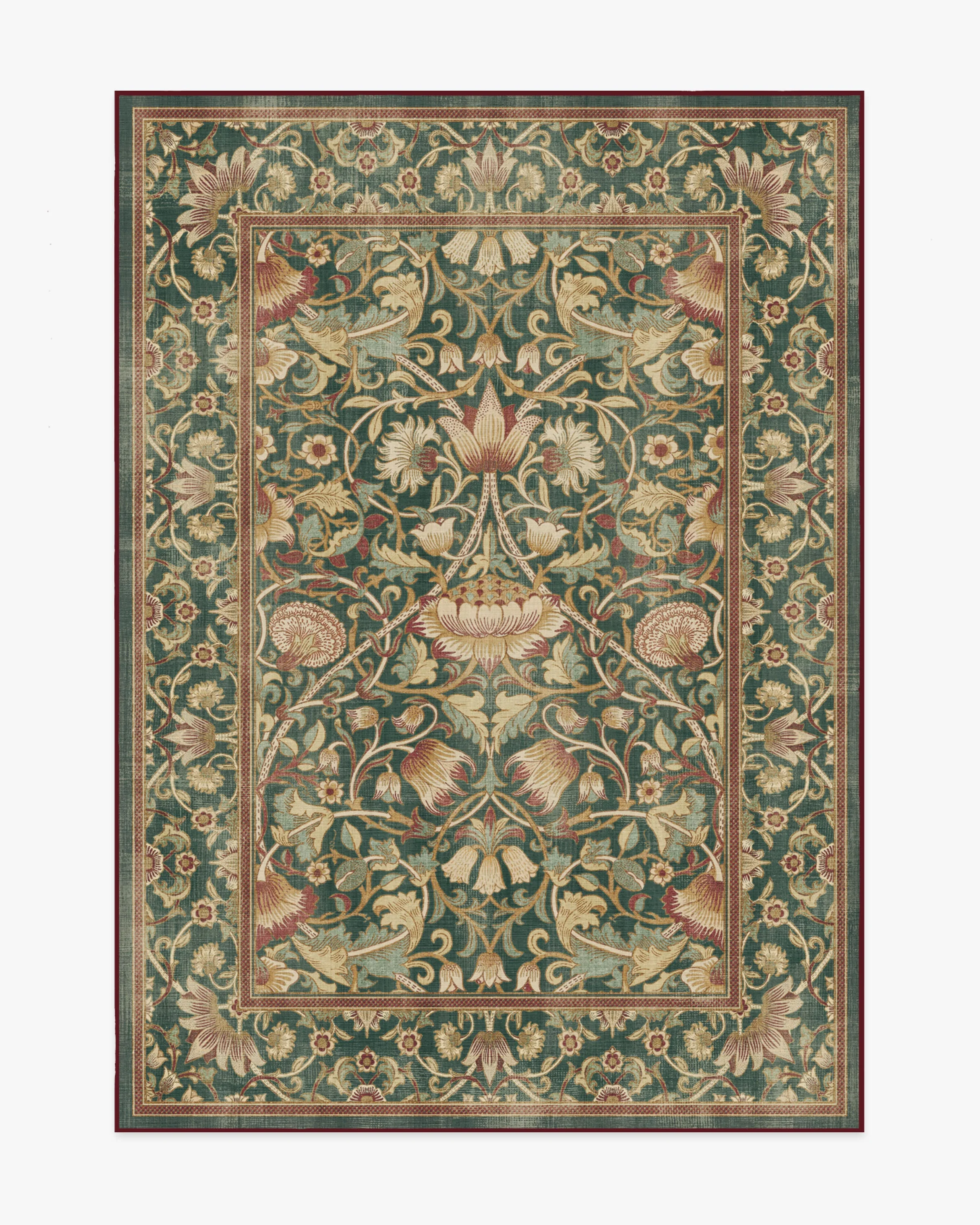 Lodden Soft Evergreen & Gold Rug by Morris & Co.