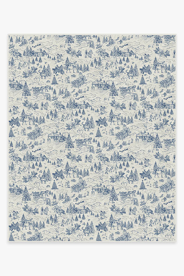 Winter Toile Blue Rug