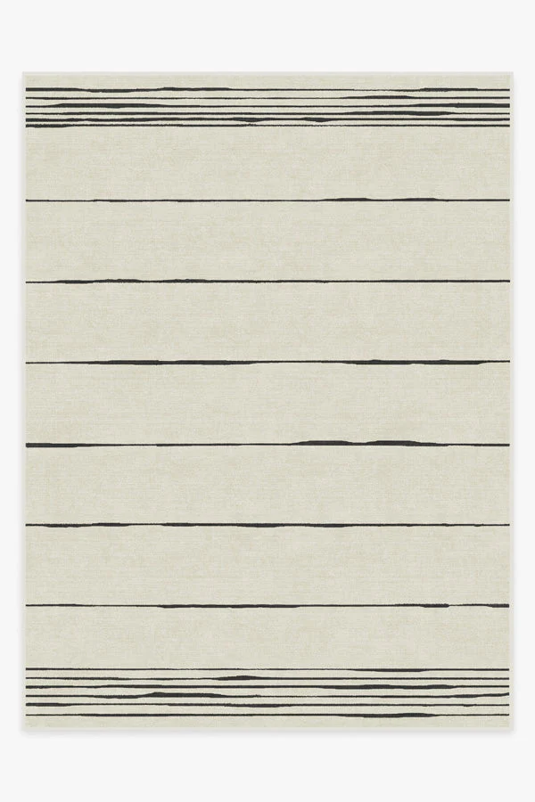Clea Ivory & Black Flatwoven Rug by The Home Edit