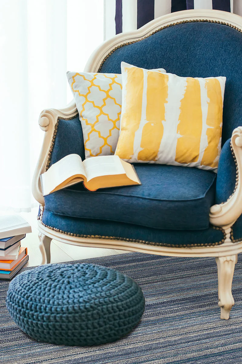 Multi Stripe Blue Rug