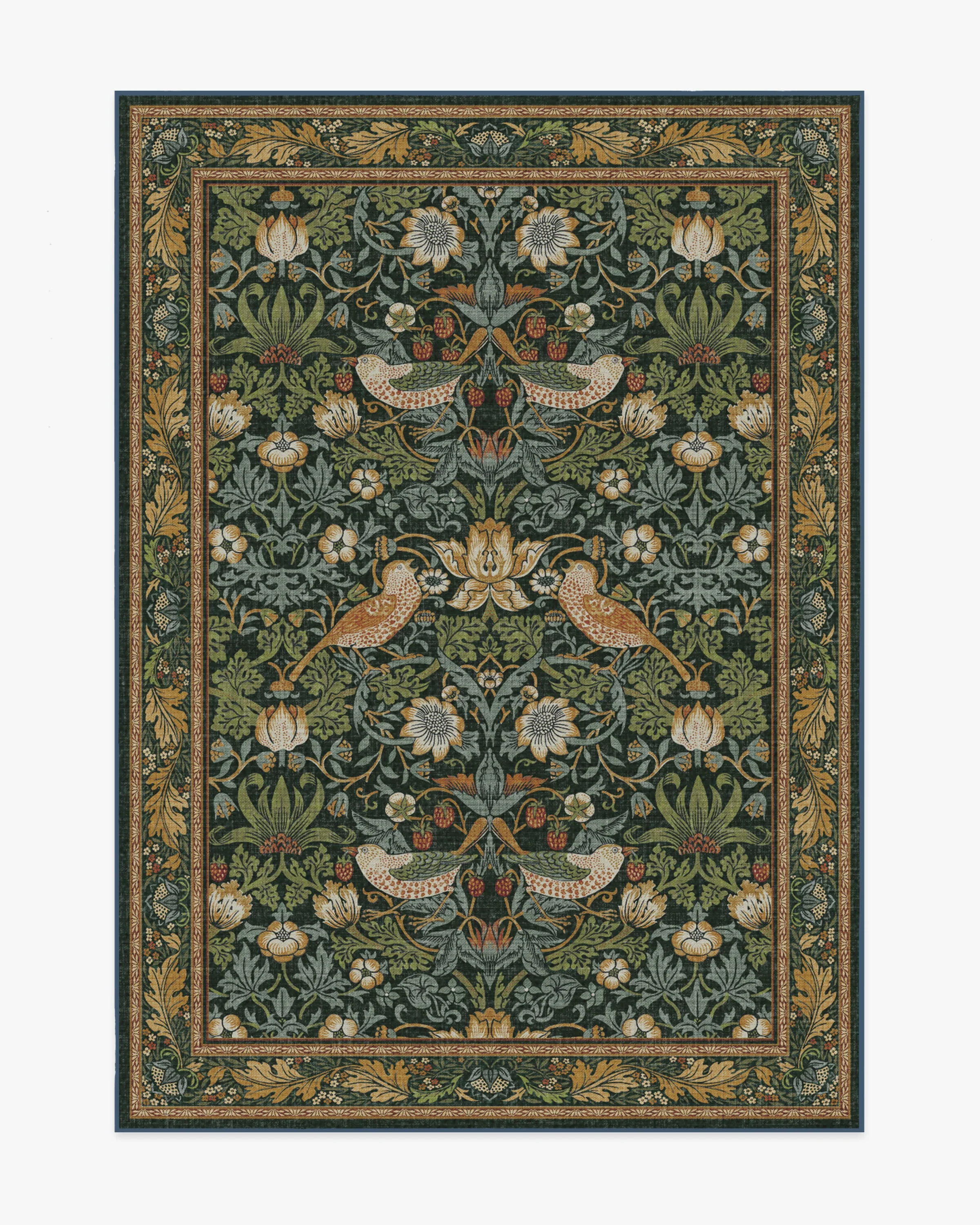 Strawberry Thief Indigo Rug by Morris & Co.