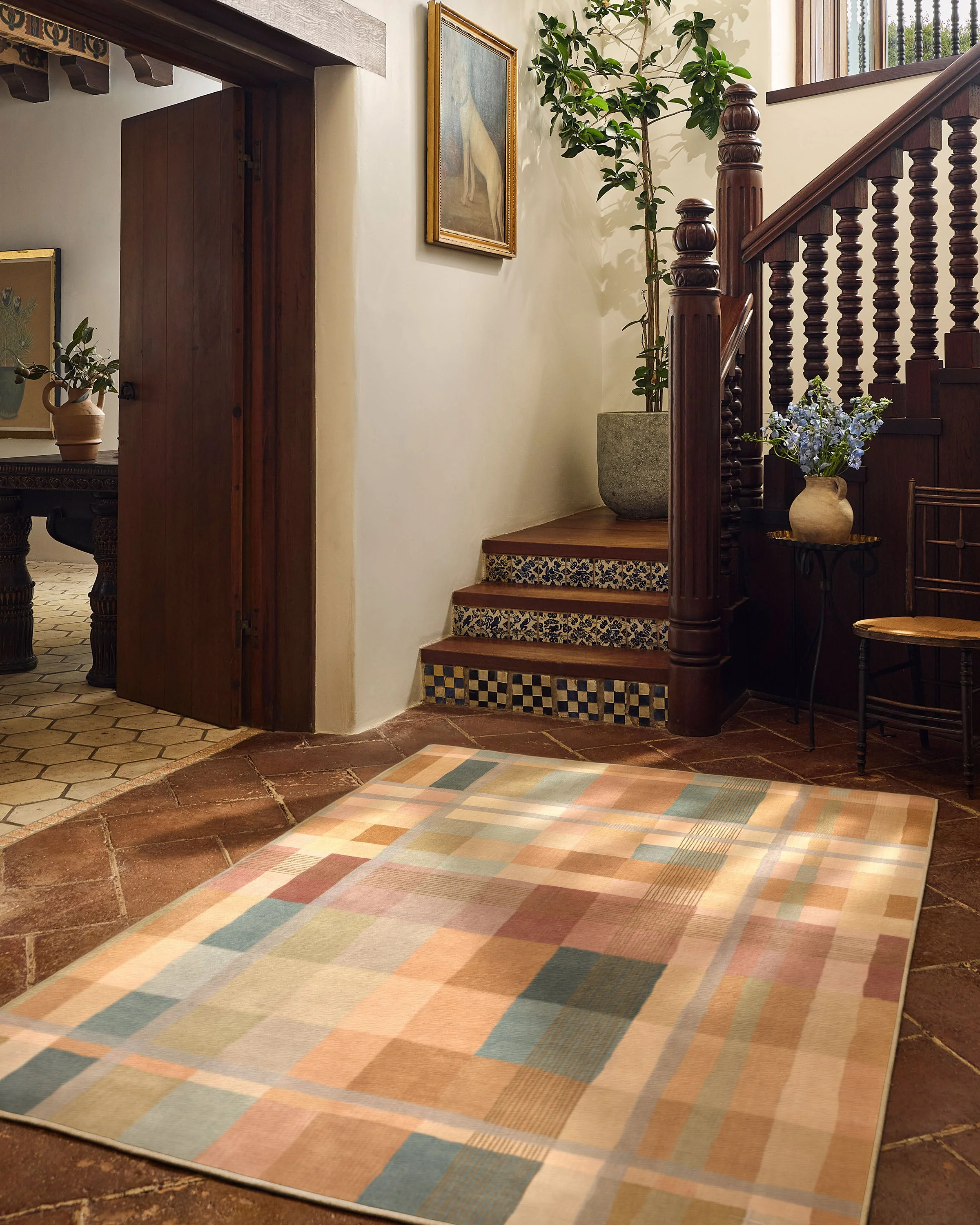 Margot Plaid Ochre Multicolor Flatwoven Rug